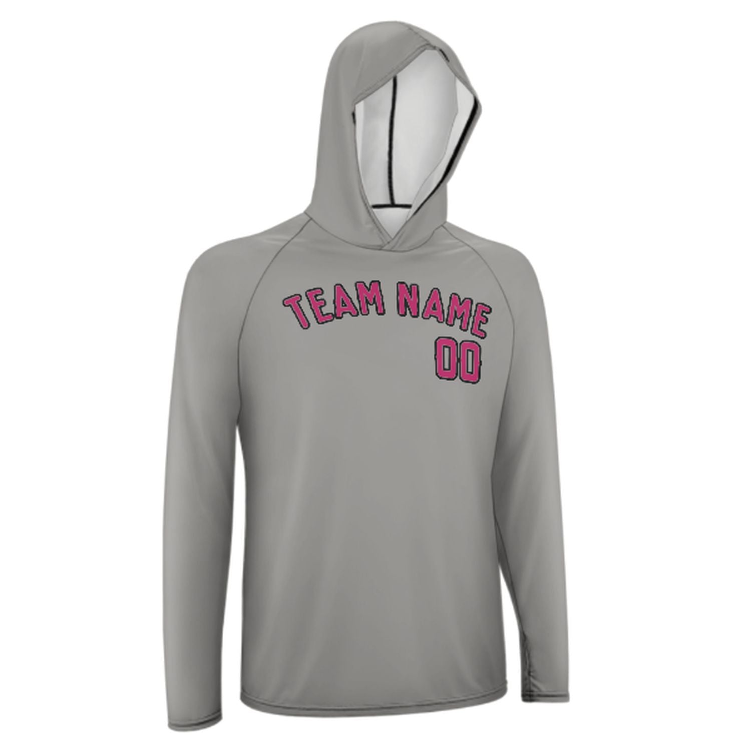 Šedá růžová UV-hoodie na míru na míru