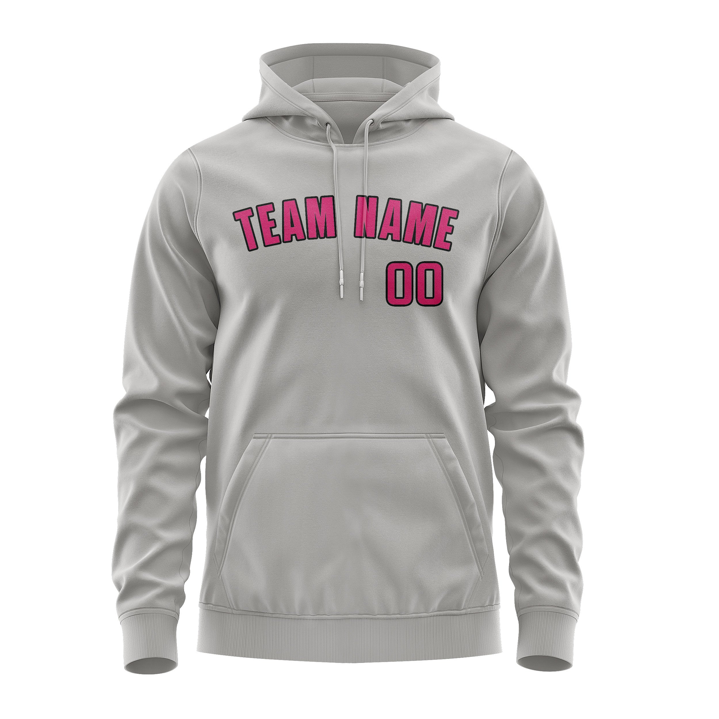 Maßgeschneidertes Grau Rosarot Hoodie