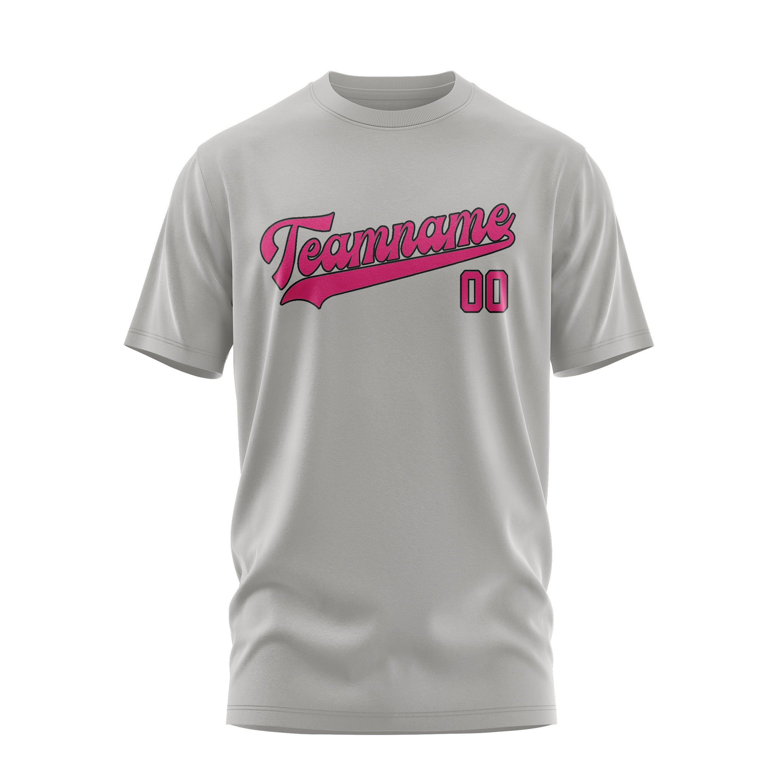 Maßgeschneidertes Grau Rosarot T-Shirt