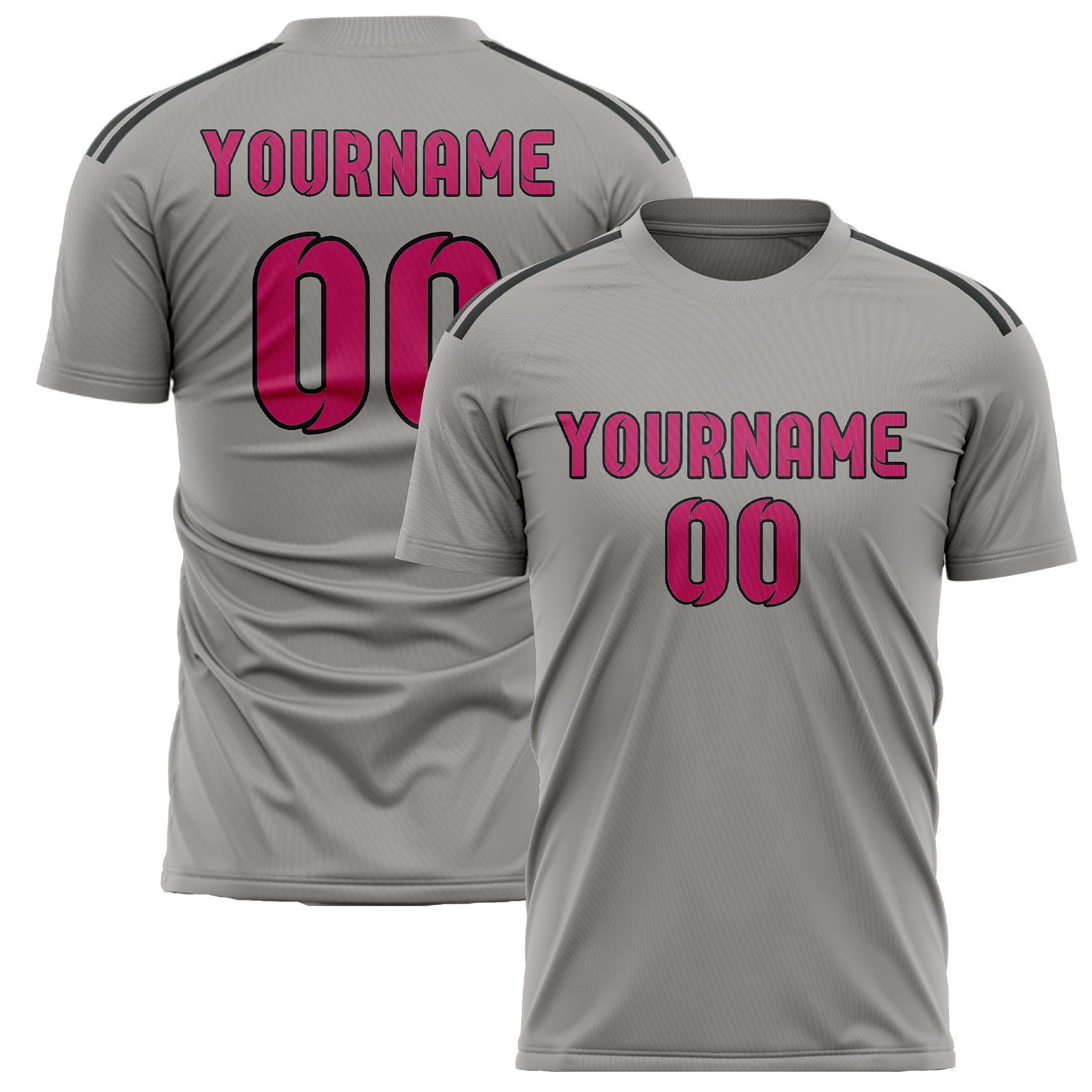 Benutzerdefiniertes Professionelles Grau Rosarot Fußballtrikot