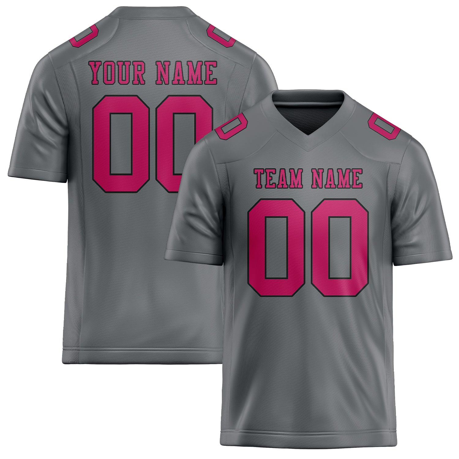 Maßgeschneidertes Professionelles Grau Rosarot Rugbytrikot