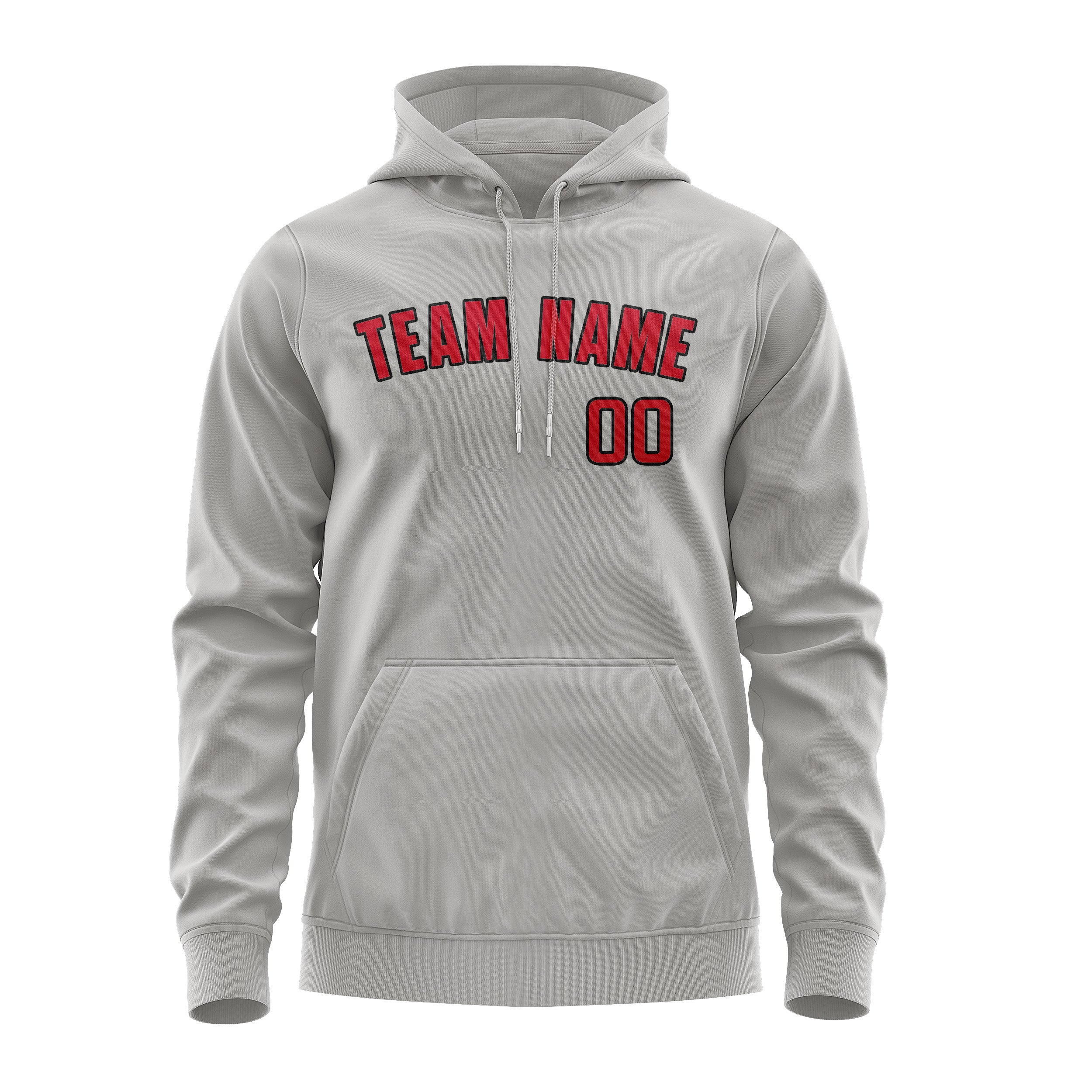 Maßgeschneidertes Grau Rot Hoodie