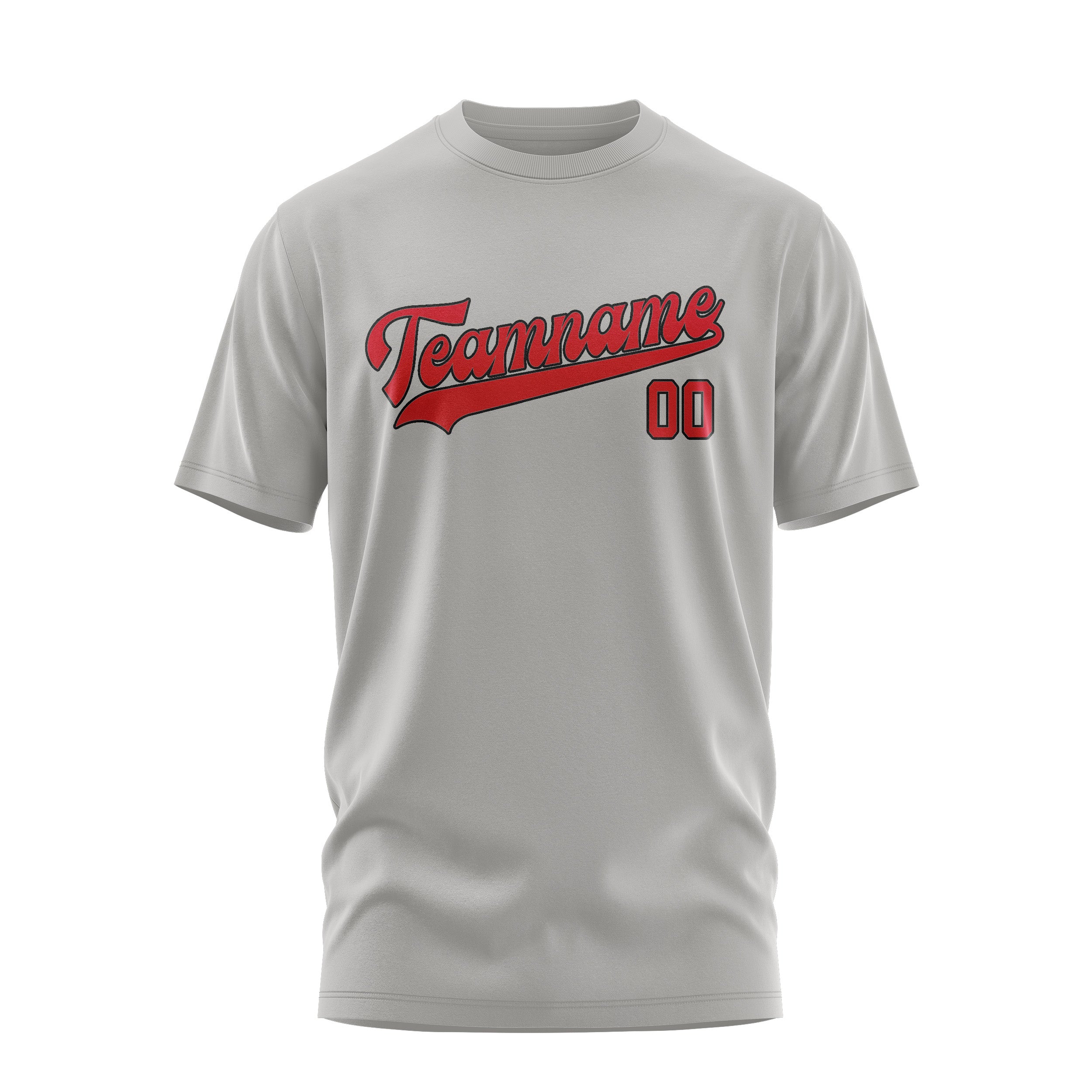 Maßgeschneidertes Grau Rot T-Shirt