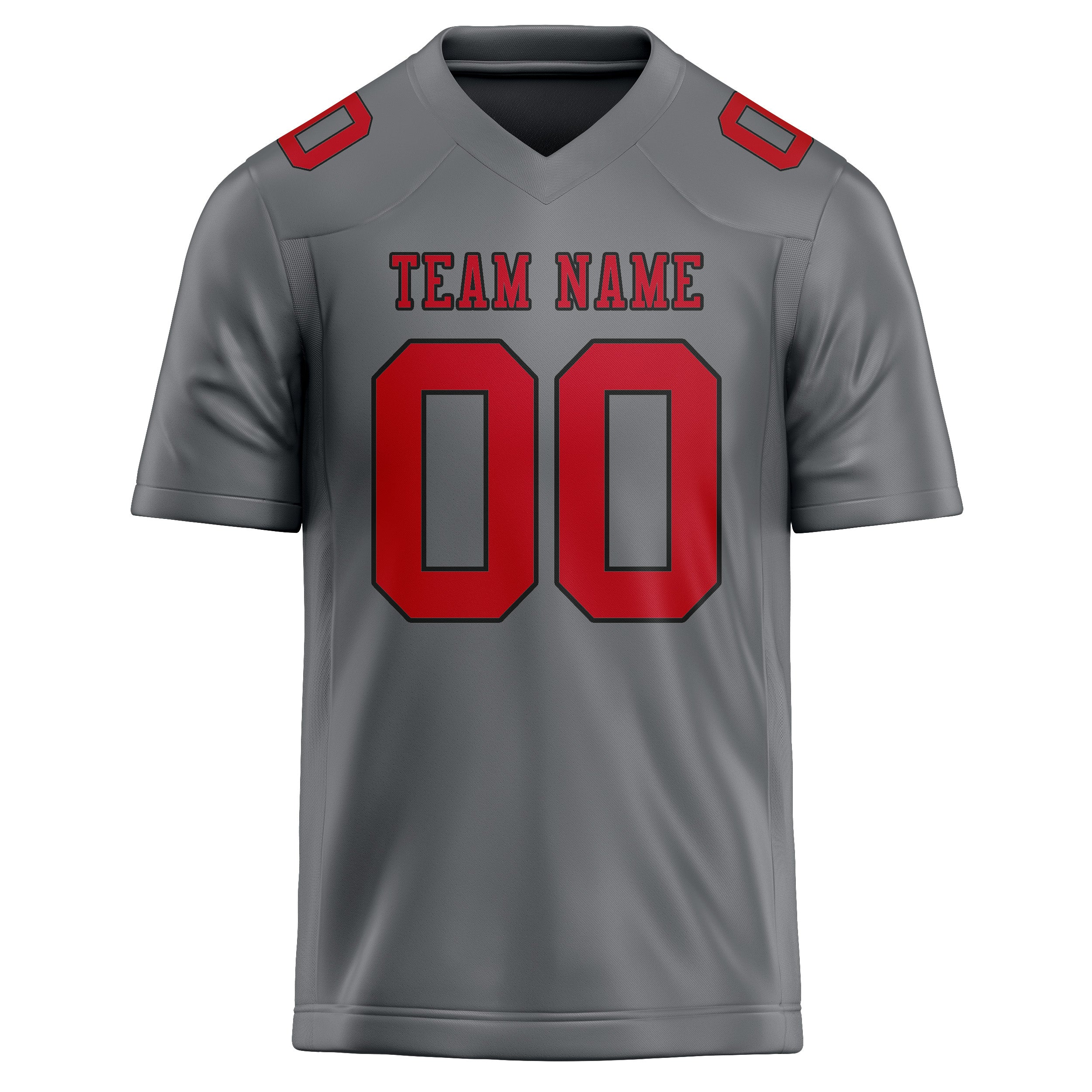 Maßgeschneidertes Professionelles Grau Rot Rugbytrikot