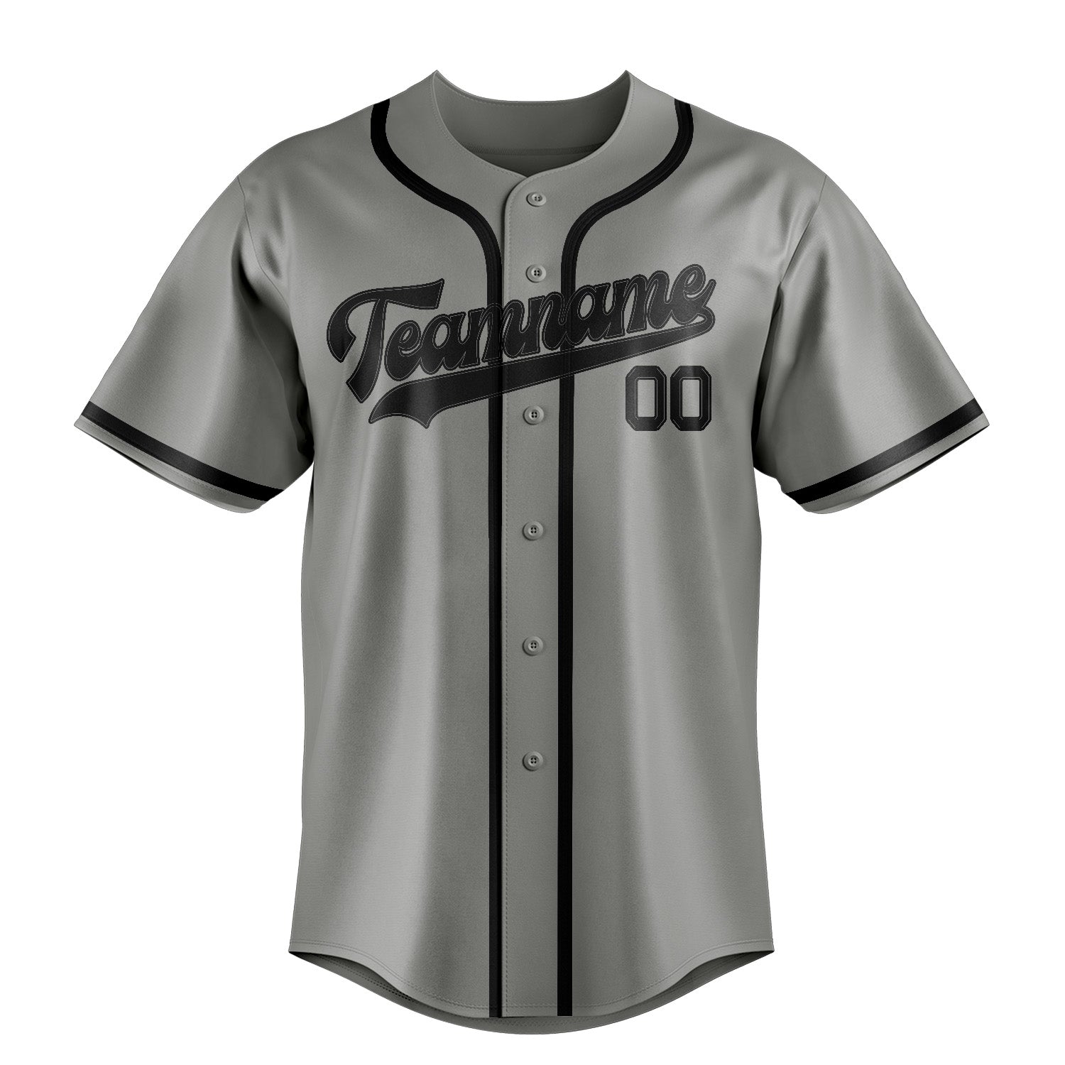 Benutzerdefiniertes Professionelles Grau Schwarz Baseballtrikot