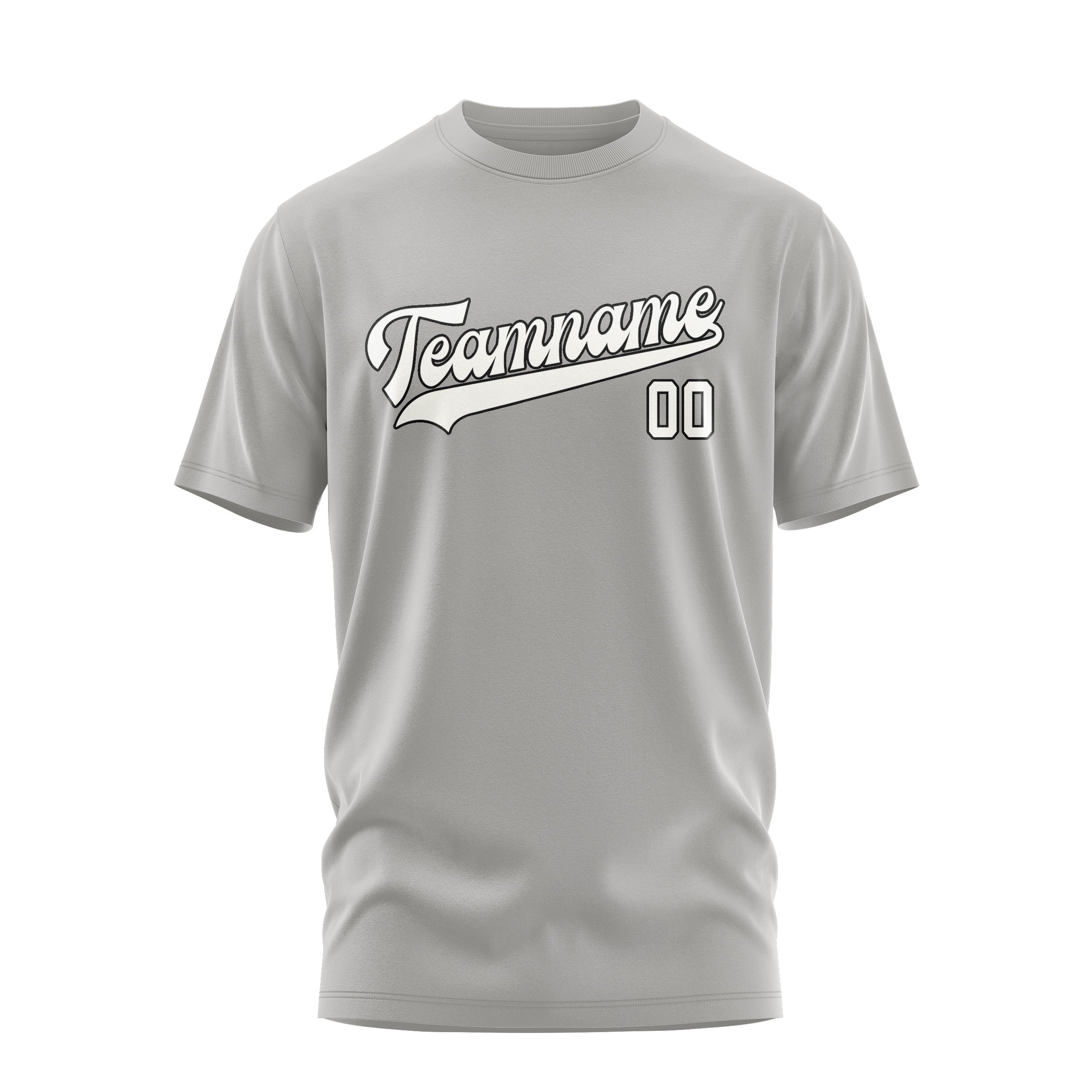 Maßgeschneidertes Grau Weiß T-Shirt
