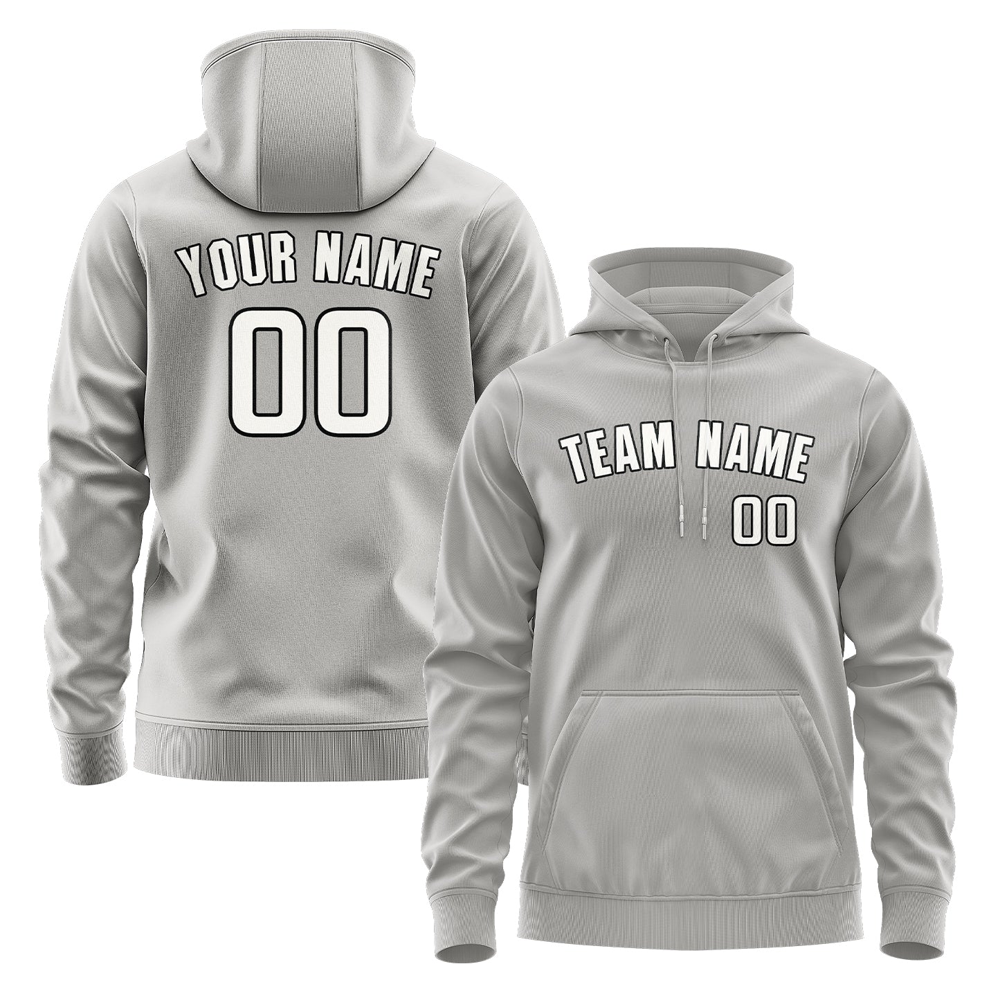 Maßgeschneidertes Grau Weiß Hoodie