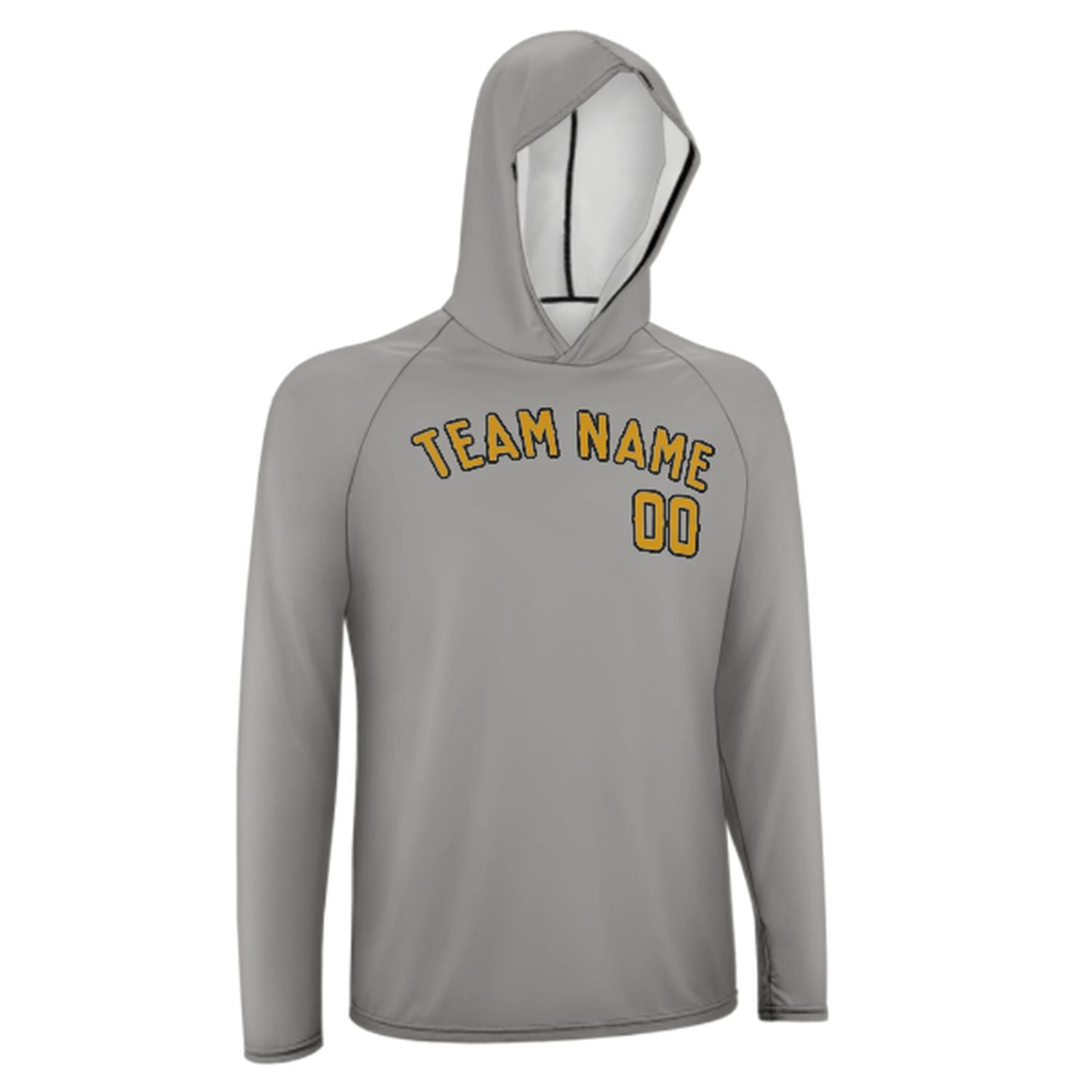 Šedá žlutá UV-hoodie na míru na míru