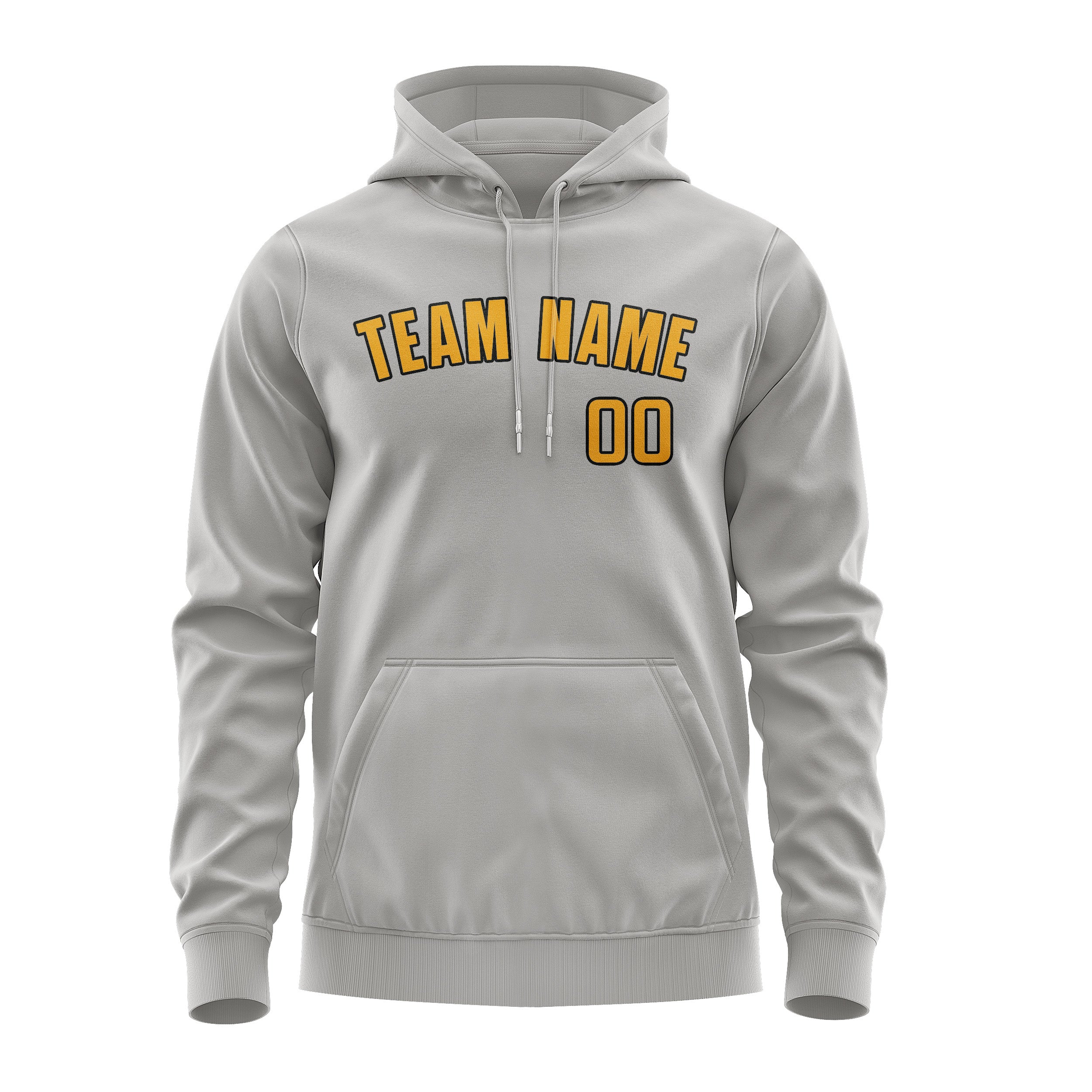 Maßgeschneidertes Grau Gelb Hoodie