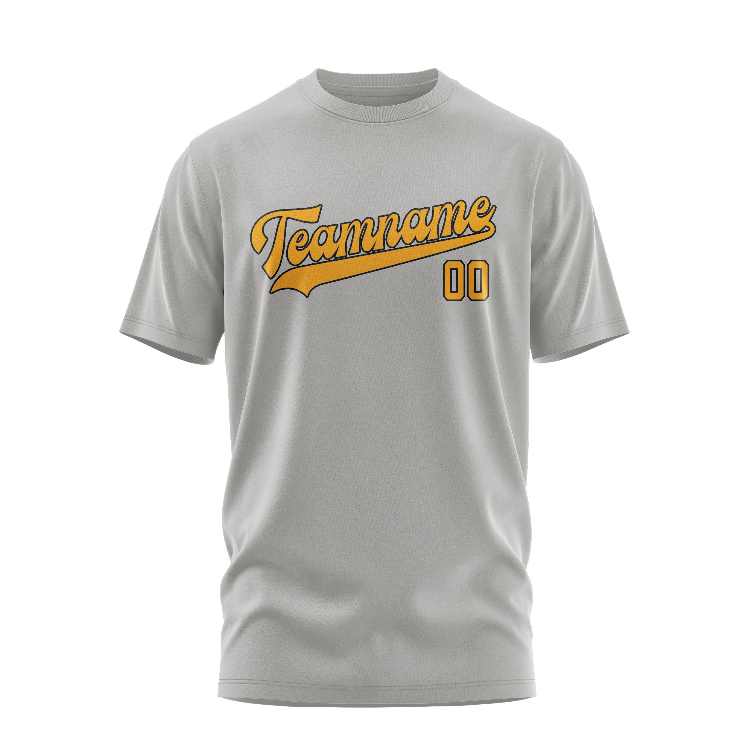 Maßgeschneidertes Grau Gelb T-Shirt