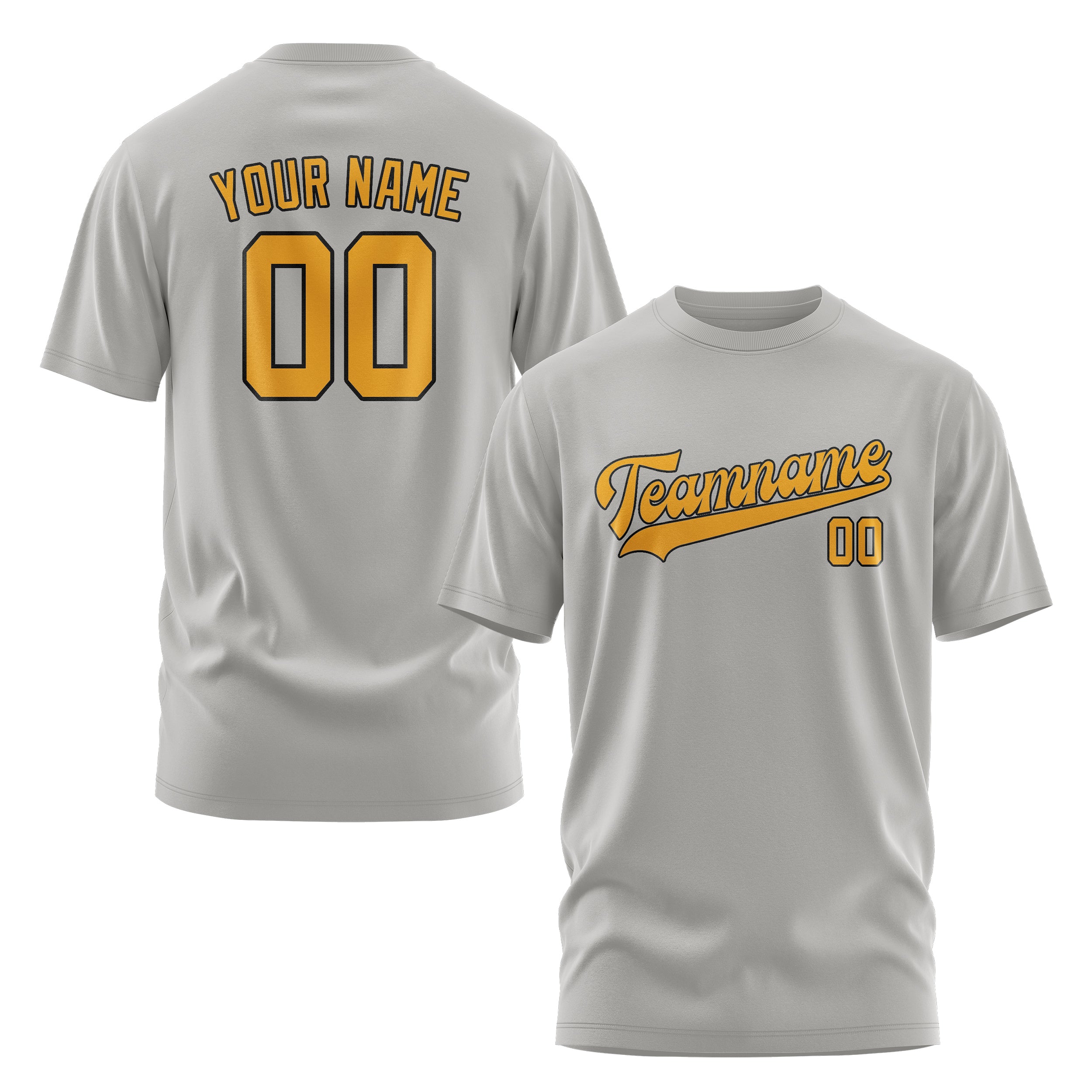 Maßgeschneidertes Grau Gelb T-Shirt