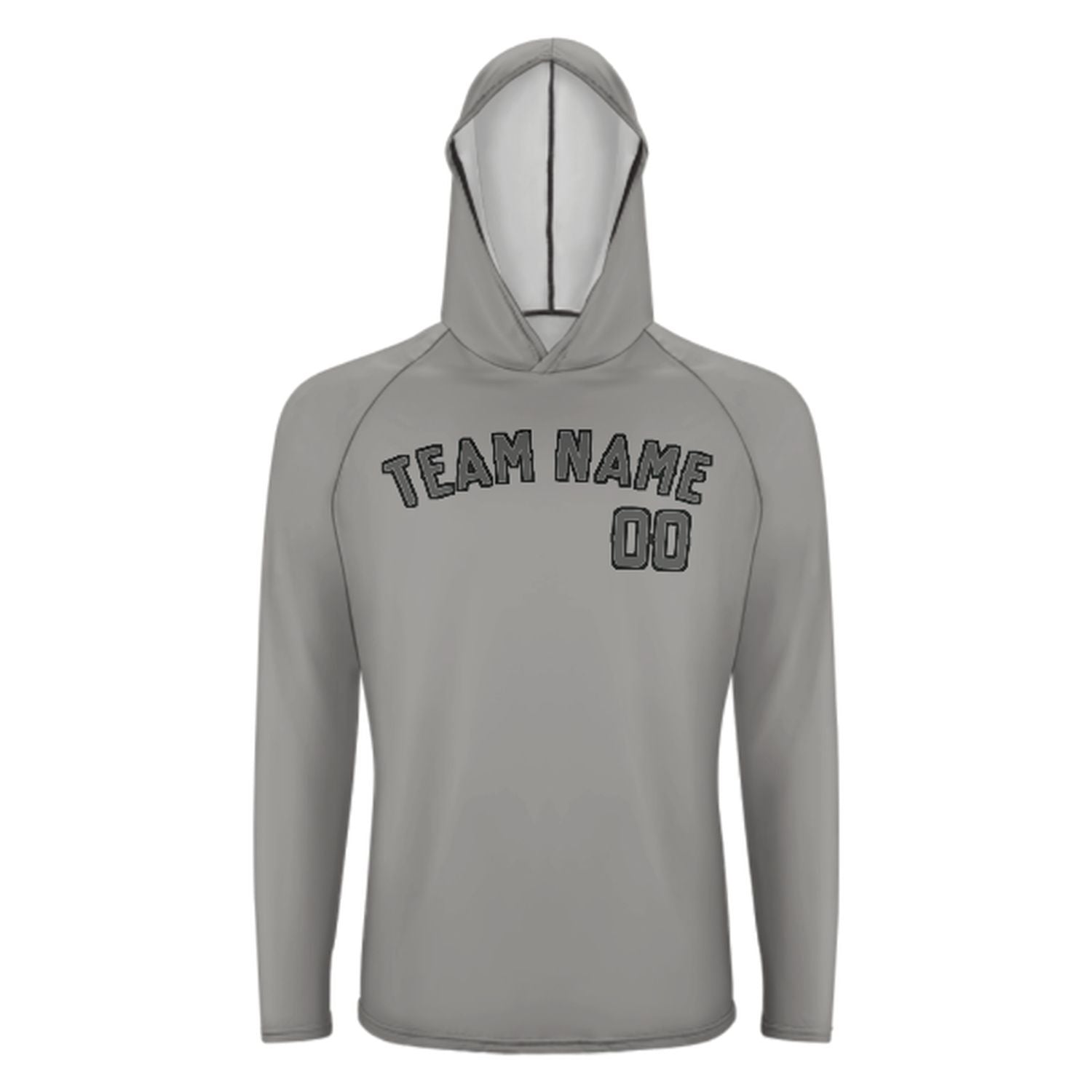 Šedá tmavě šedá šedá UV-hoodie na míru