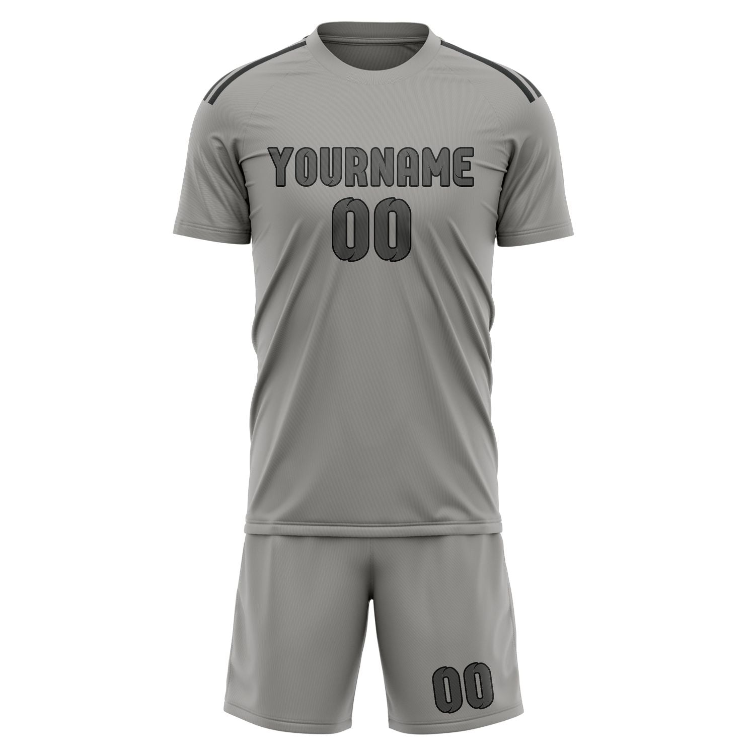 Maßgeschneidertes Professionelles Grau Dunkelgrau Fußballtrikot-Set