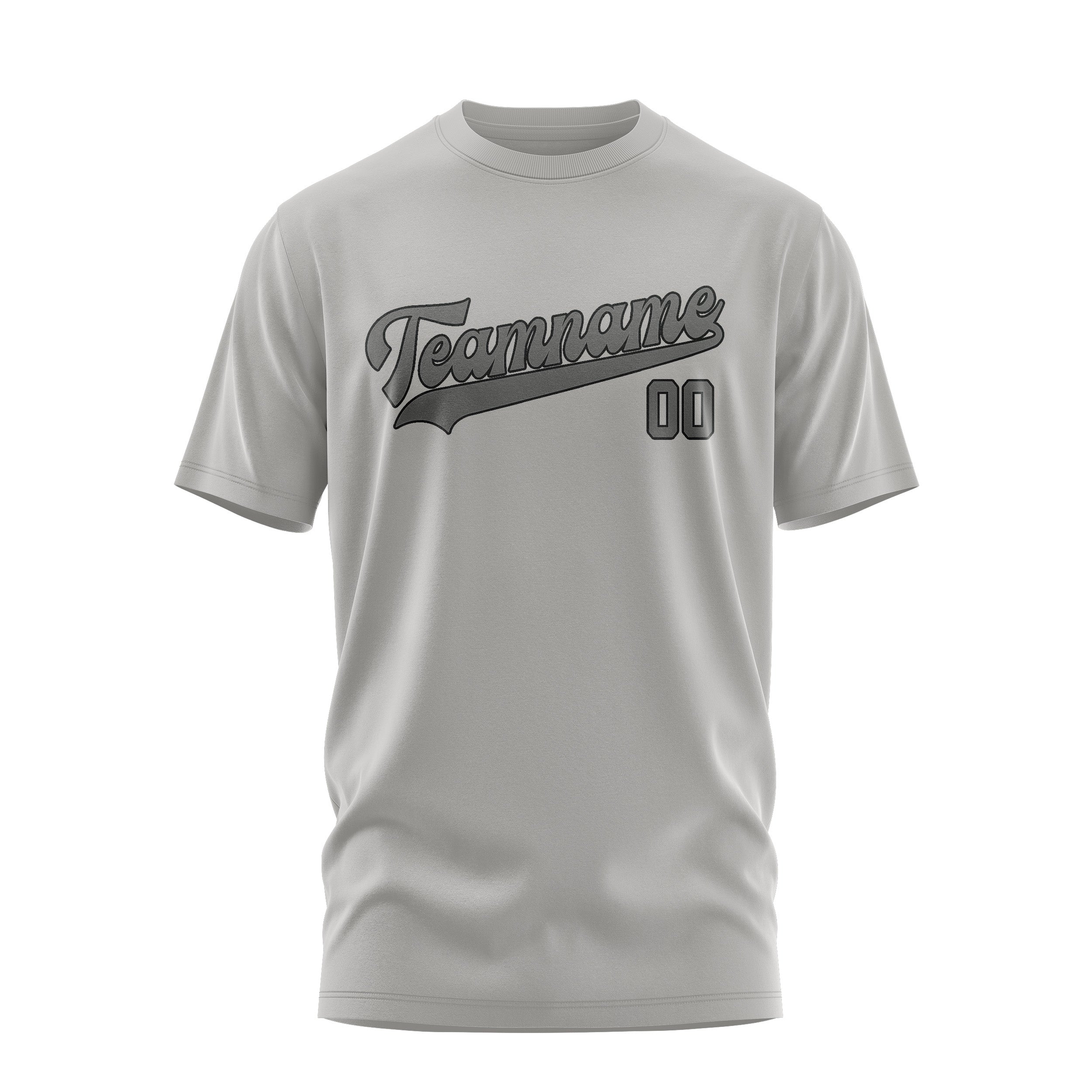 Maßgeschneidertes Grau Dunkelgrau T-Shirt