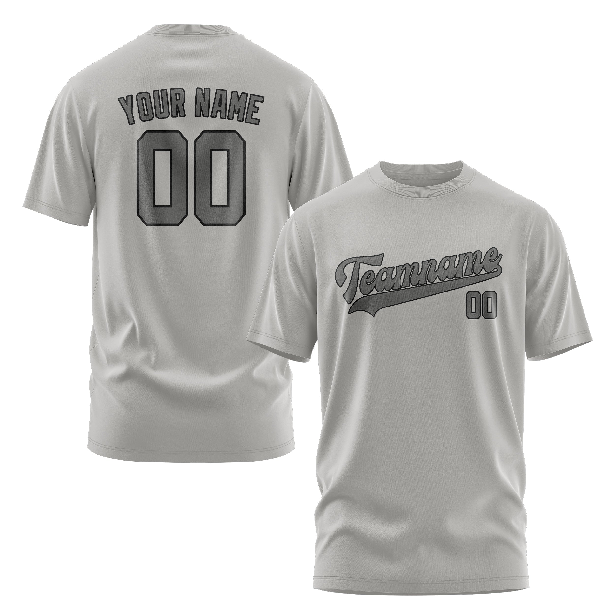 Maßgeschneidertes Grau Dunkelgrau T-Shirt