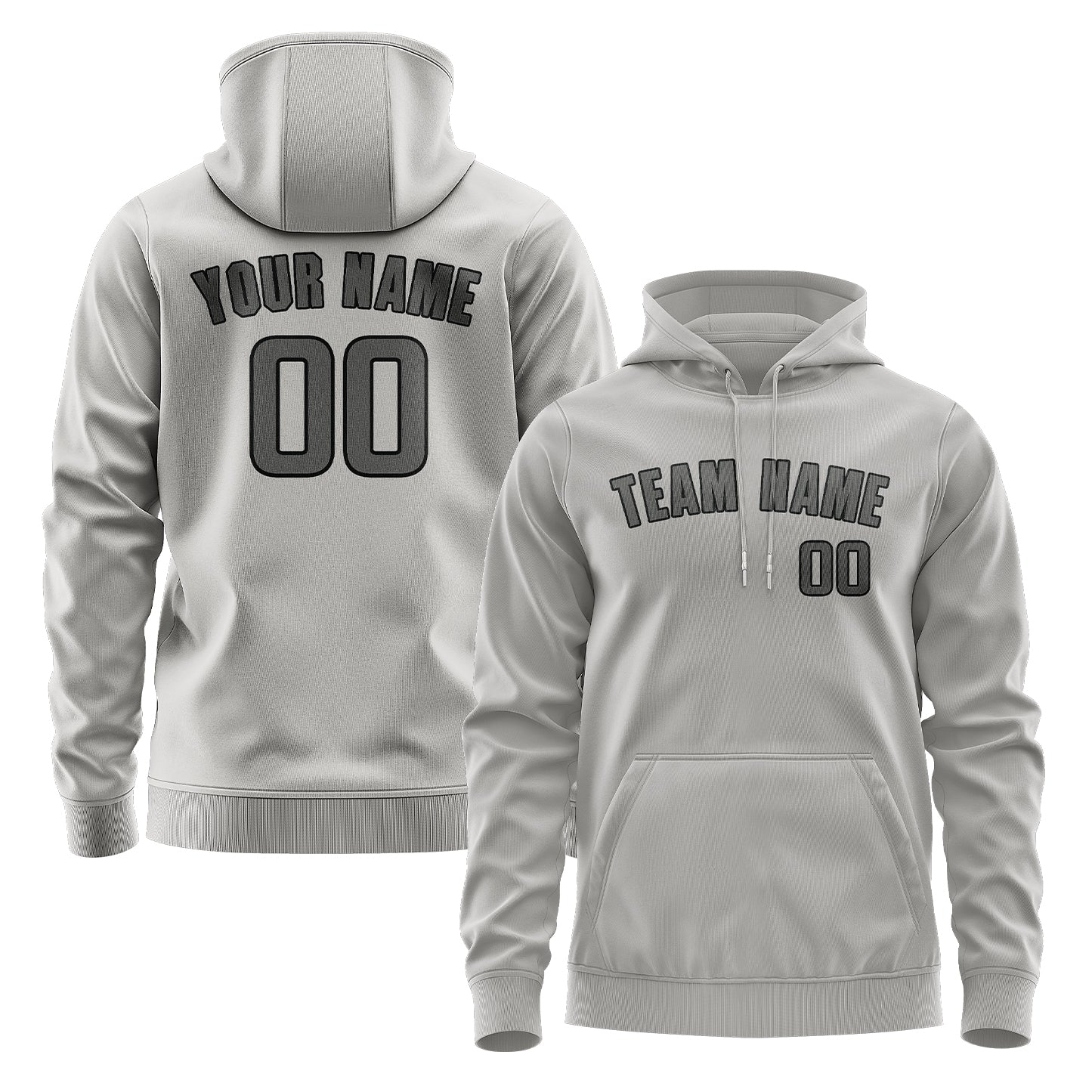 Maßgeschneidertes Grau Dunkelgrau Hoodie