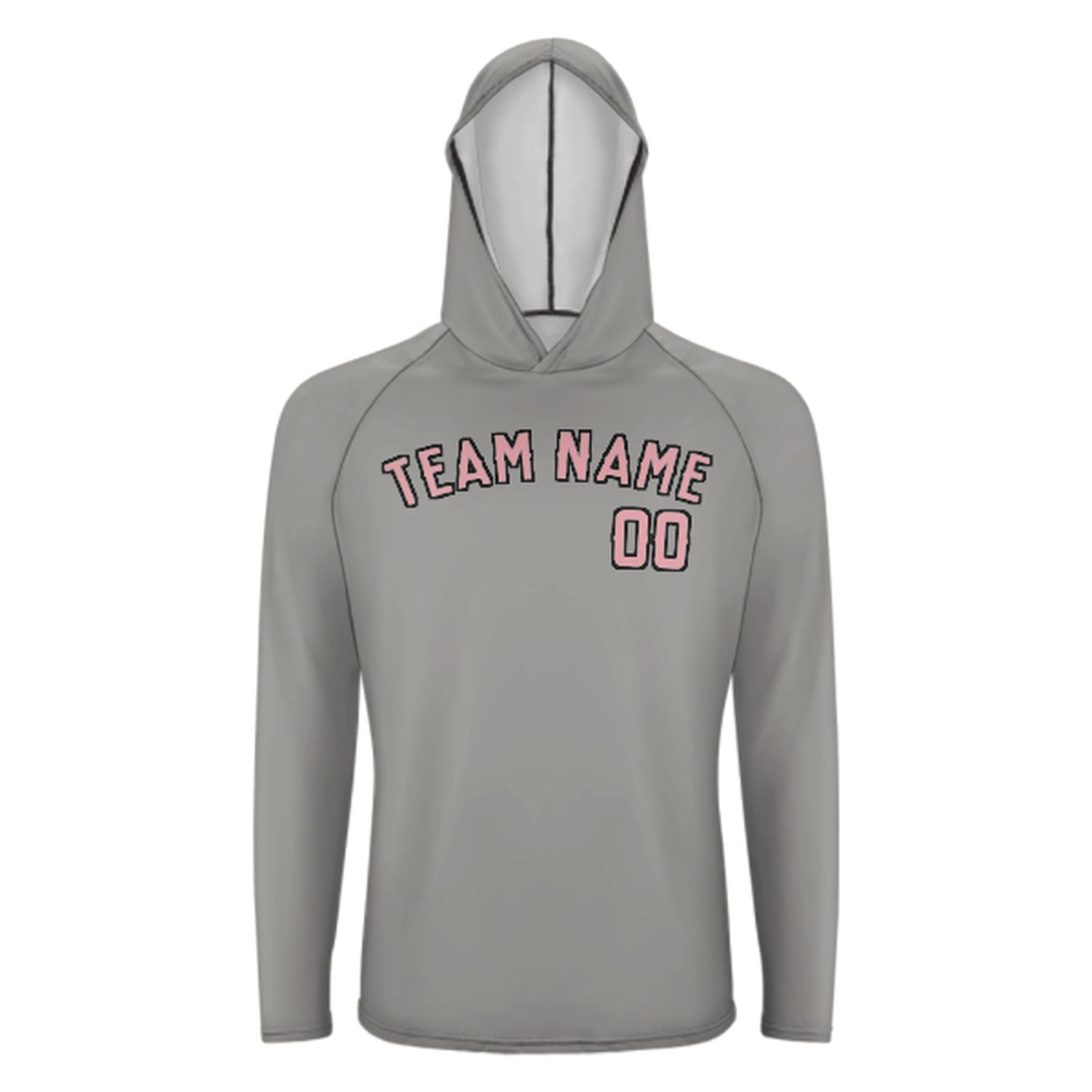 Šedá růžová UV-hoodie na míru na míru