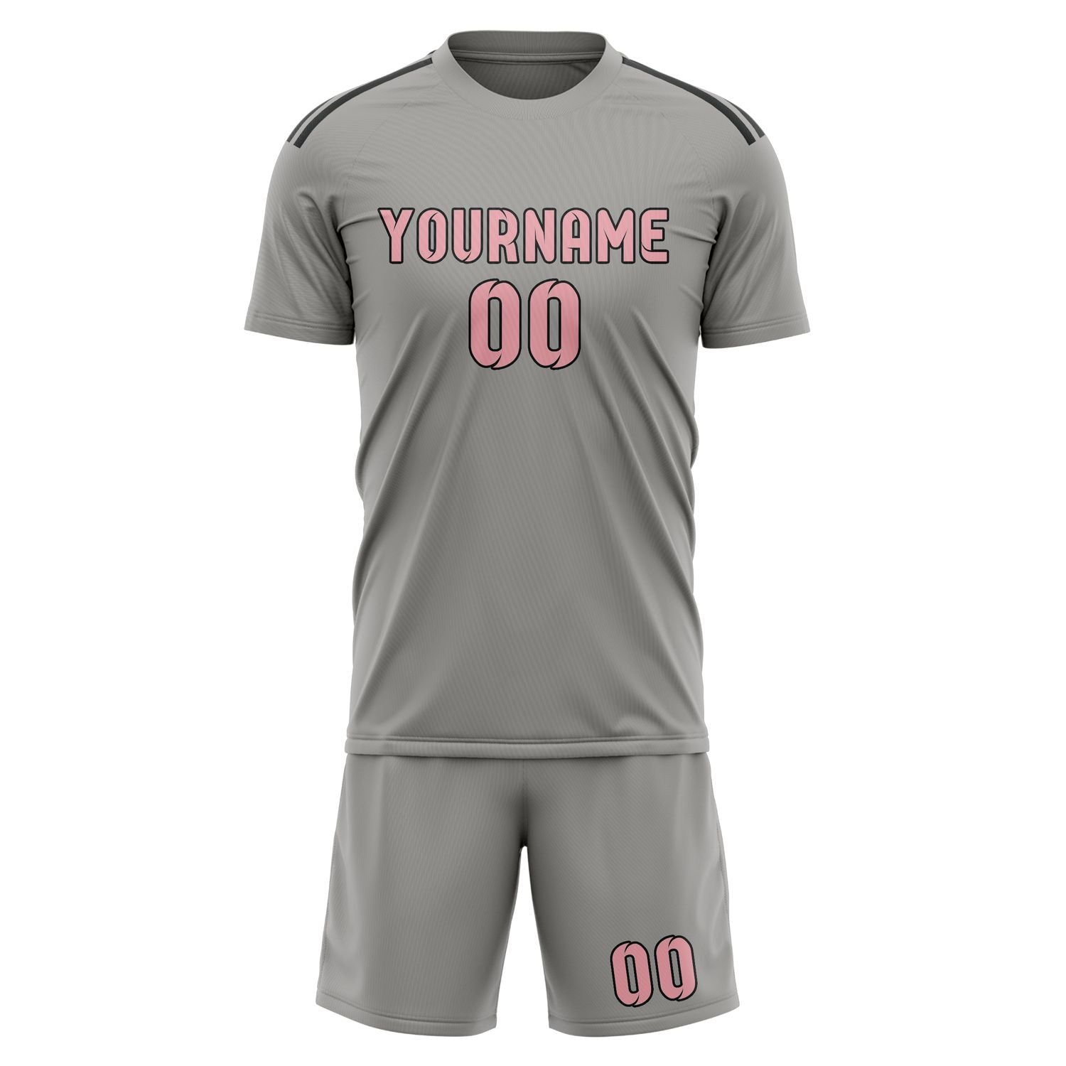 Maßgeschneidertes Professionelles Grau Rosa Fußballtrikot-Set