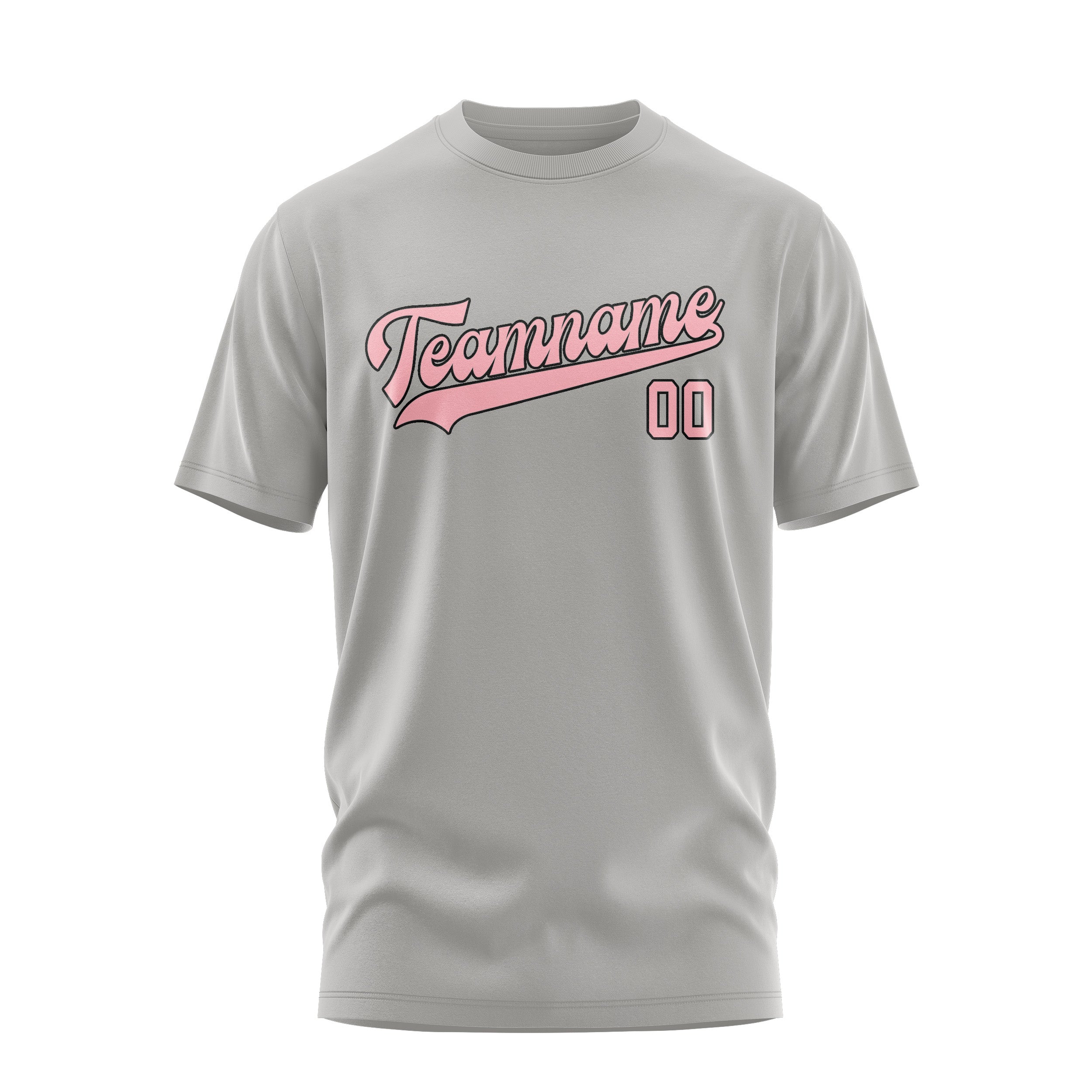 Maßgeschneidertes Grau Rosa T-Shirt