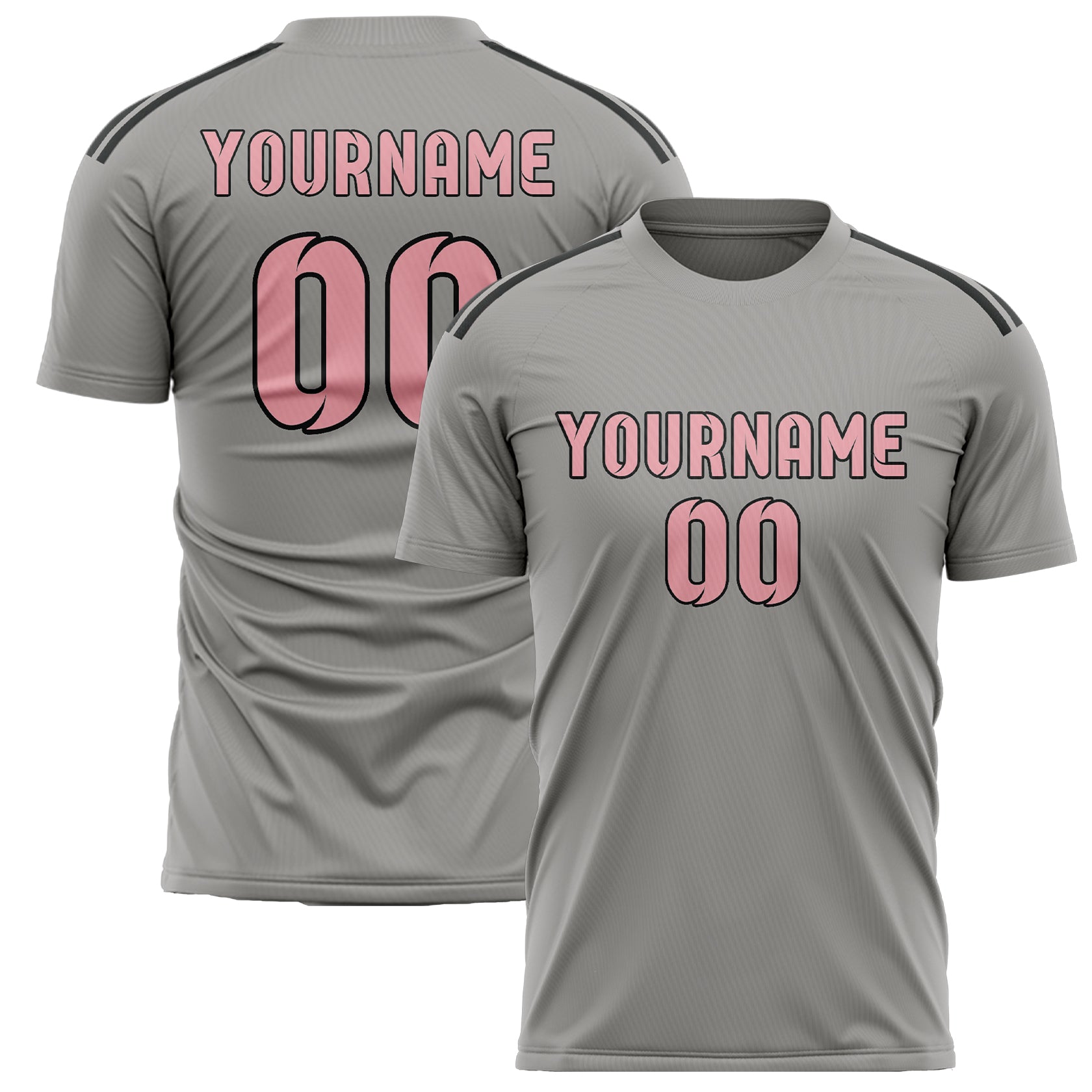 Benutzerdefiniertes Professionelles Grau Rosa Fußballtrikot