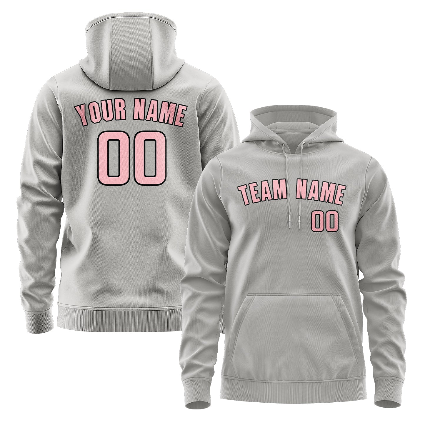 Maßgeschneidertes Grau Rosa Hoodie