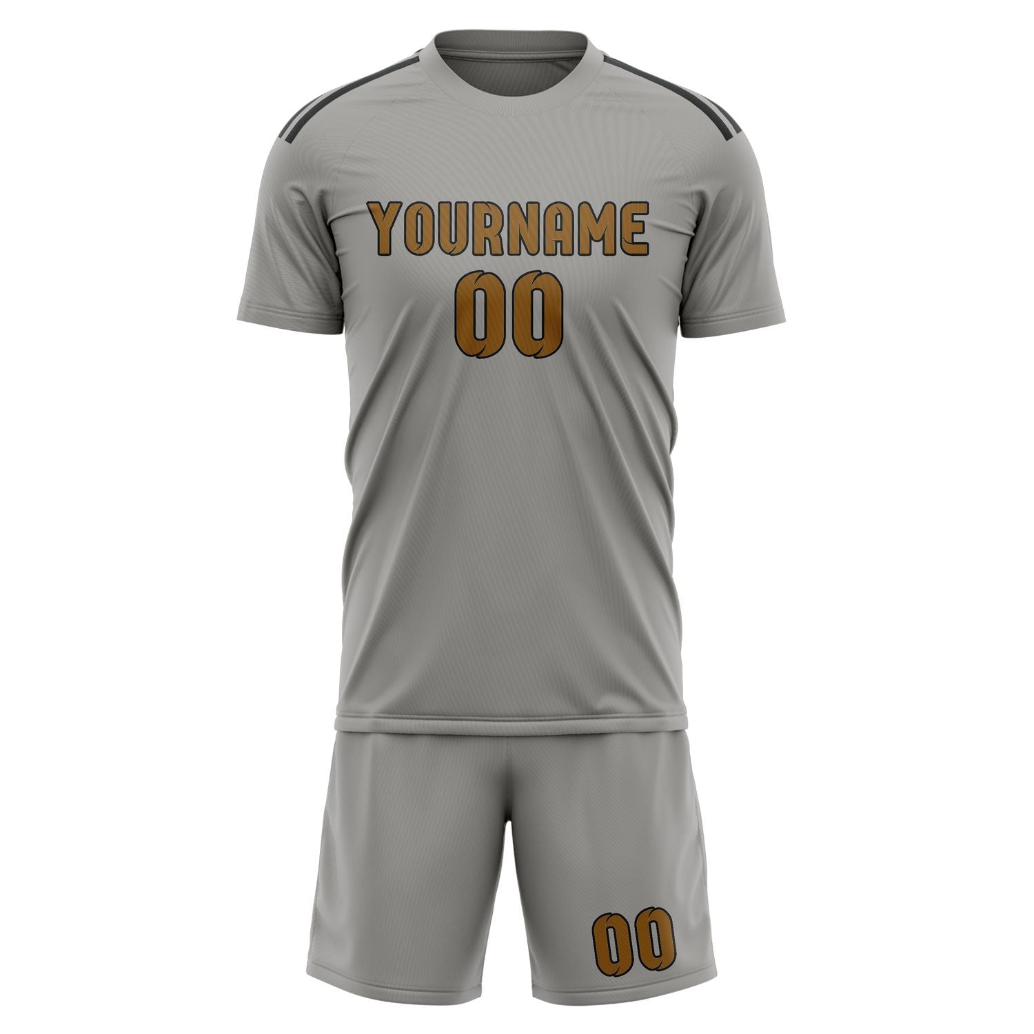 Maßgeschneidertes Professionelles Grau Khaki Fußballtrikot-Set