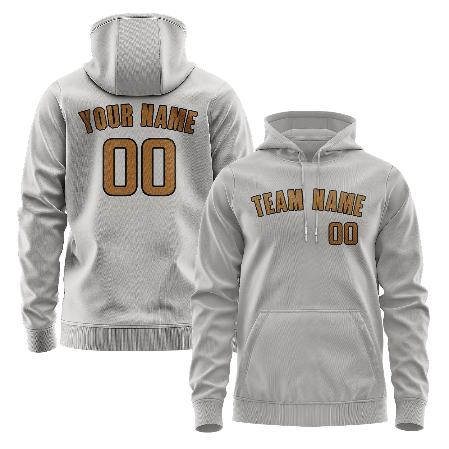 Maßgeschneidertes Grau Khaki Hoodie
