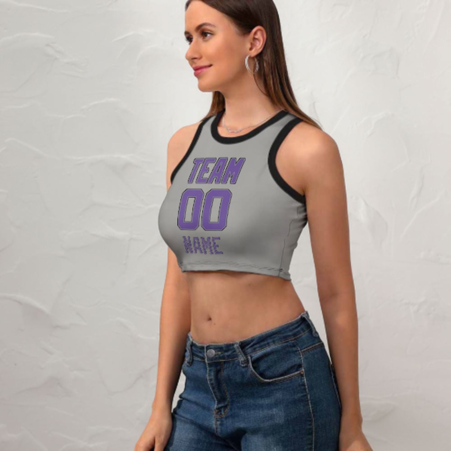 Tailor -made gray lavender sleeveless tank top