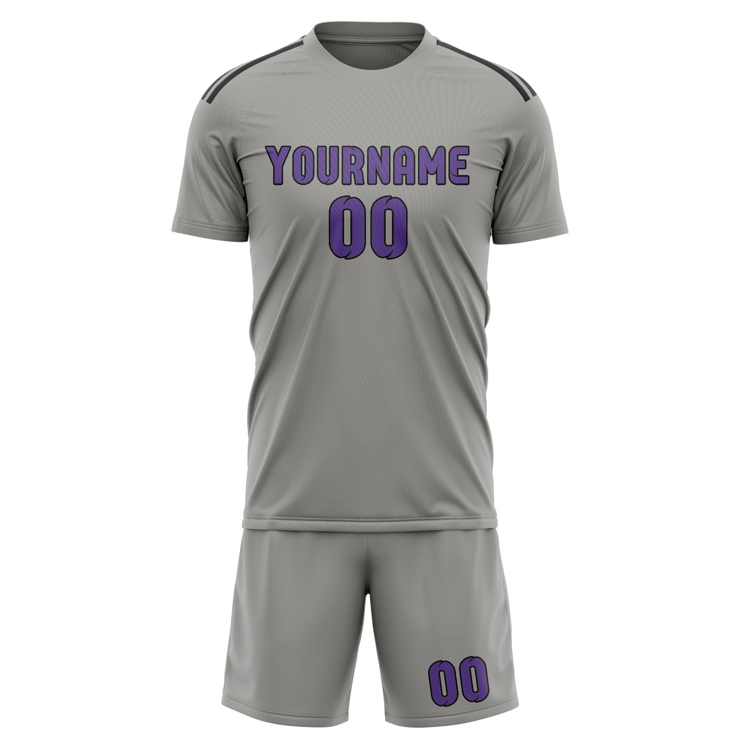 Maßgeschneidertes Professionelles Grau Lavendel Fußballtrikot-Set