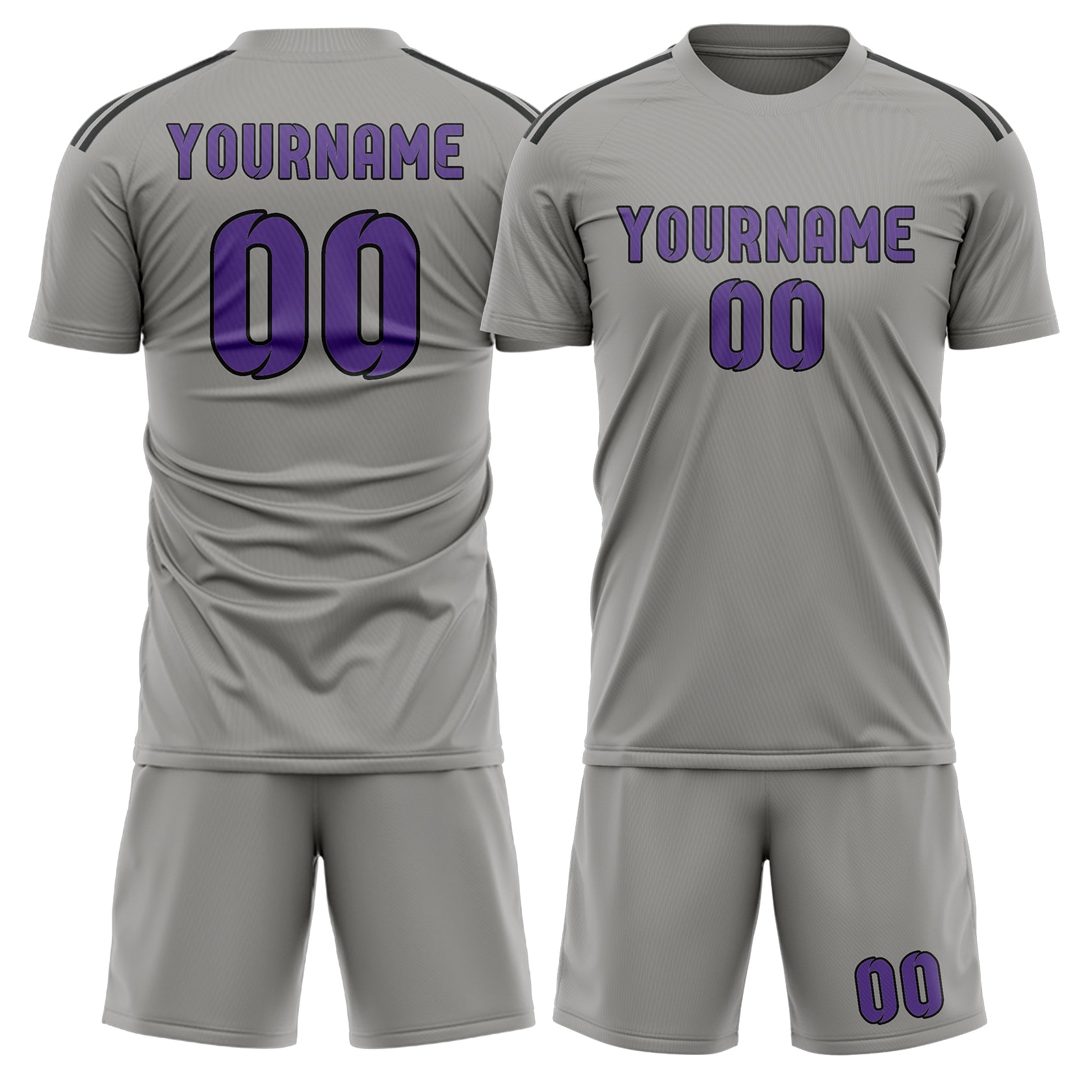 Maßgeschneidertes Professionelles Grau Lavendel Fußballtrikot-Set