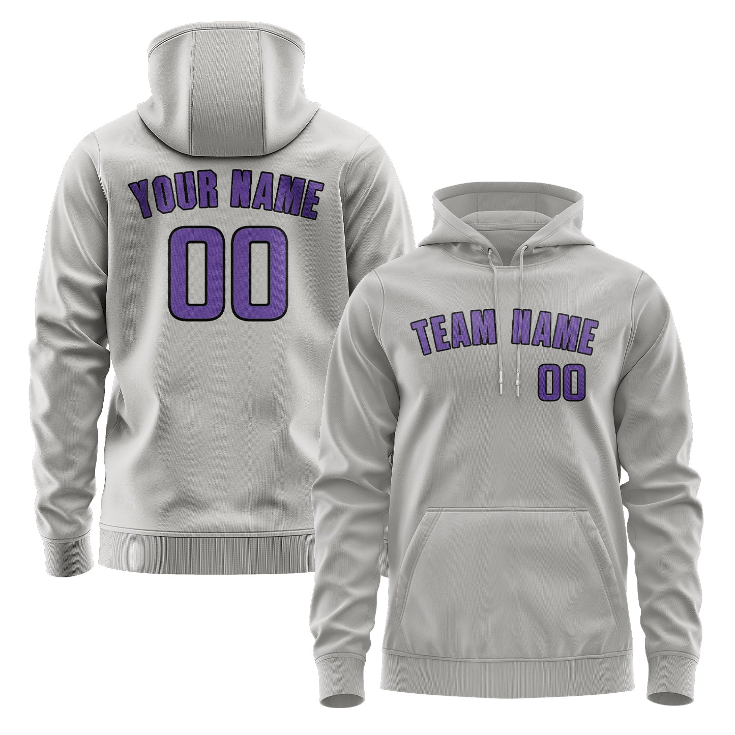 Maßgeschneidertes Grau Lavendel Hoodie