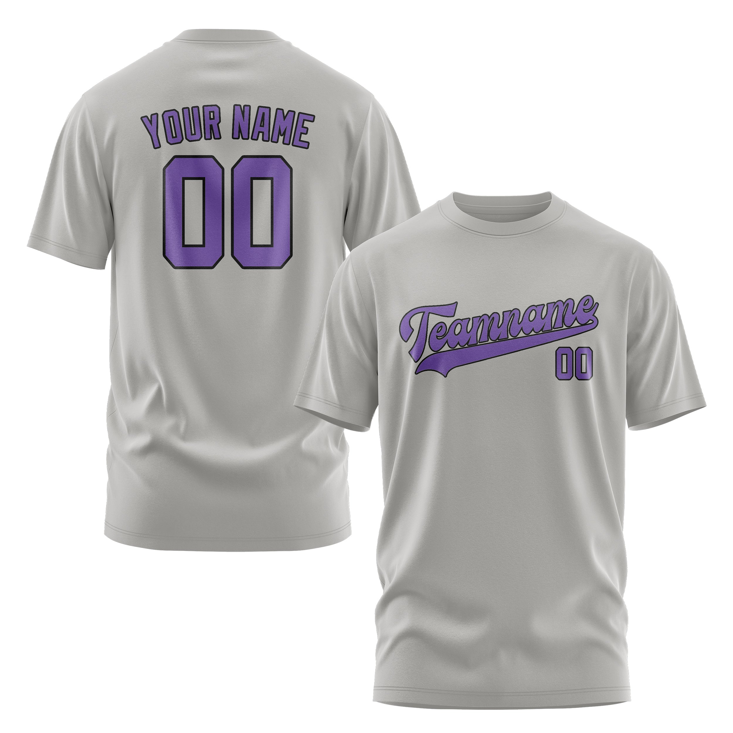 Maßgeschneidertes Grau Lavendel T-Shirt