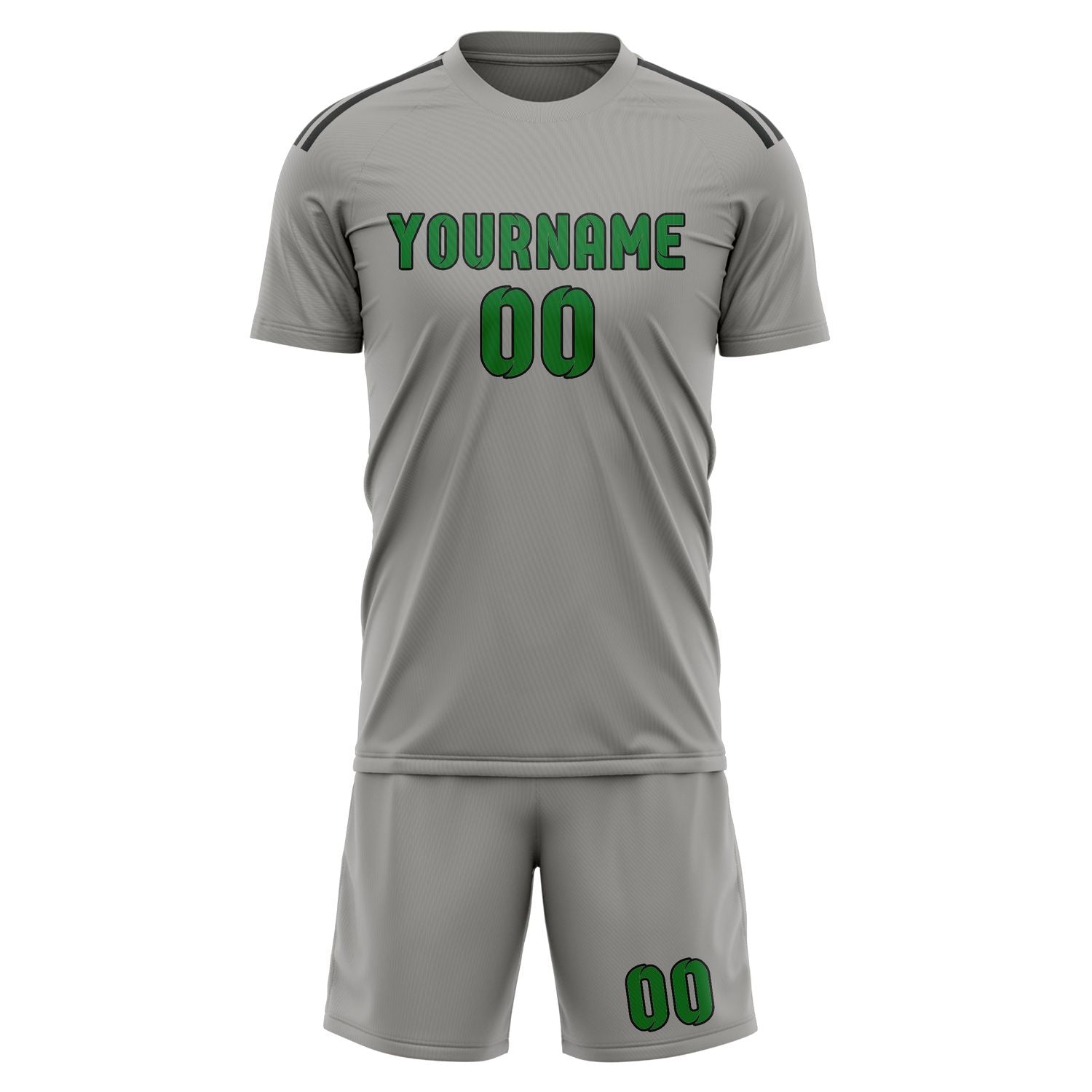 Maßgeschneidertes Professionelles Grau Smaragdgrün Fußballtrikot-Set