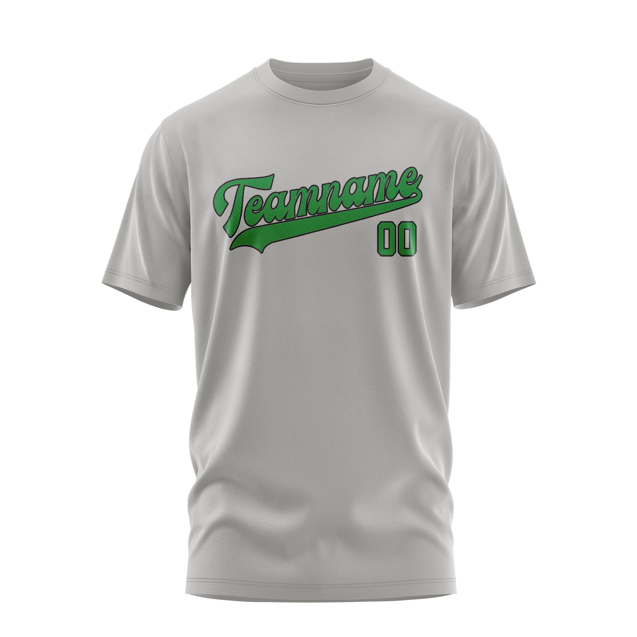 Maßgeschneidertes Grau Smaragdgrün T-Shirt