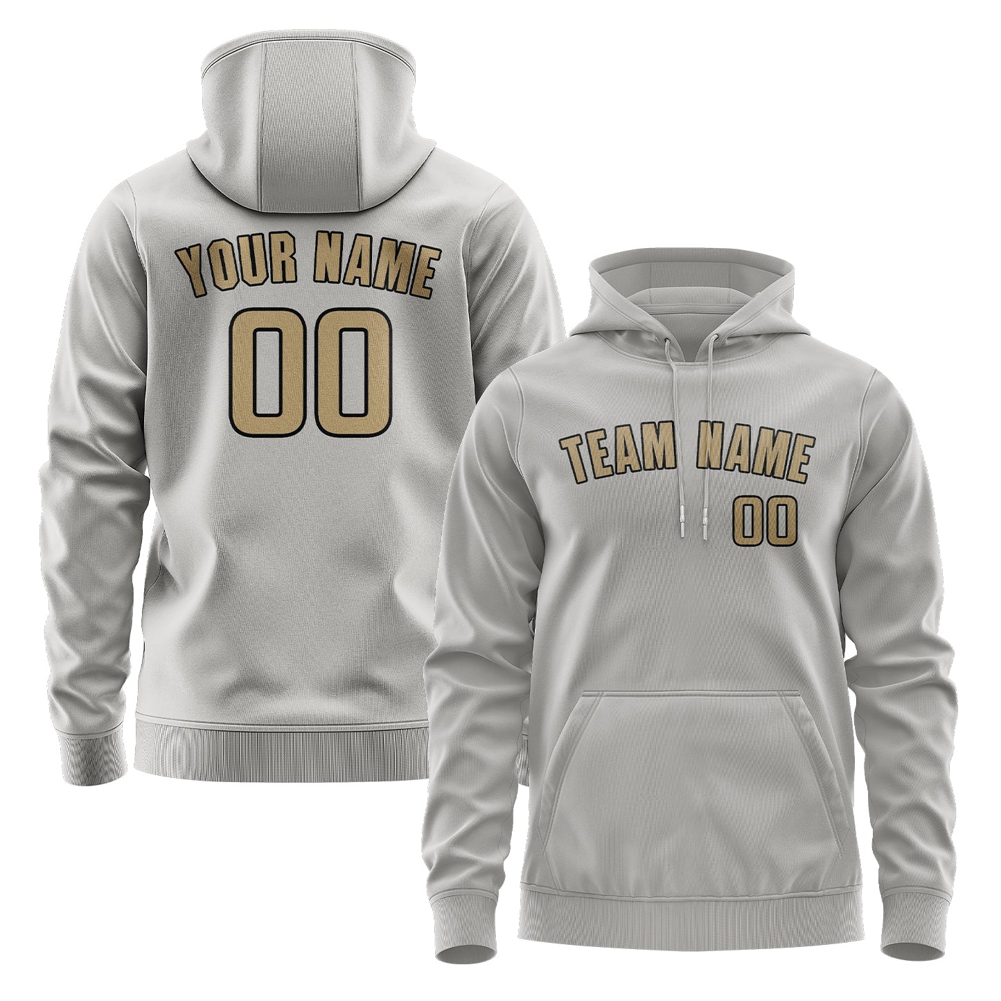 Maßgeschneidertes Grau Hellkhaki Hoodie