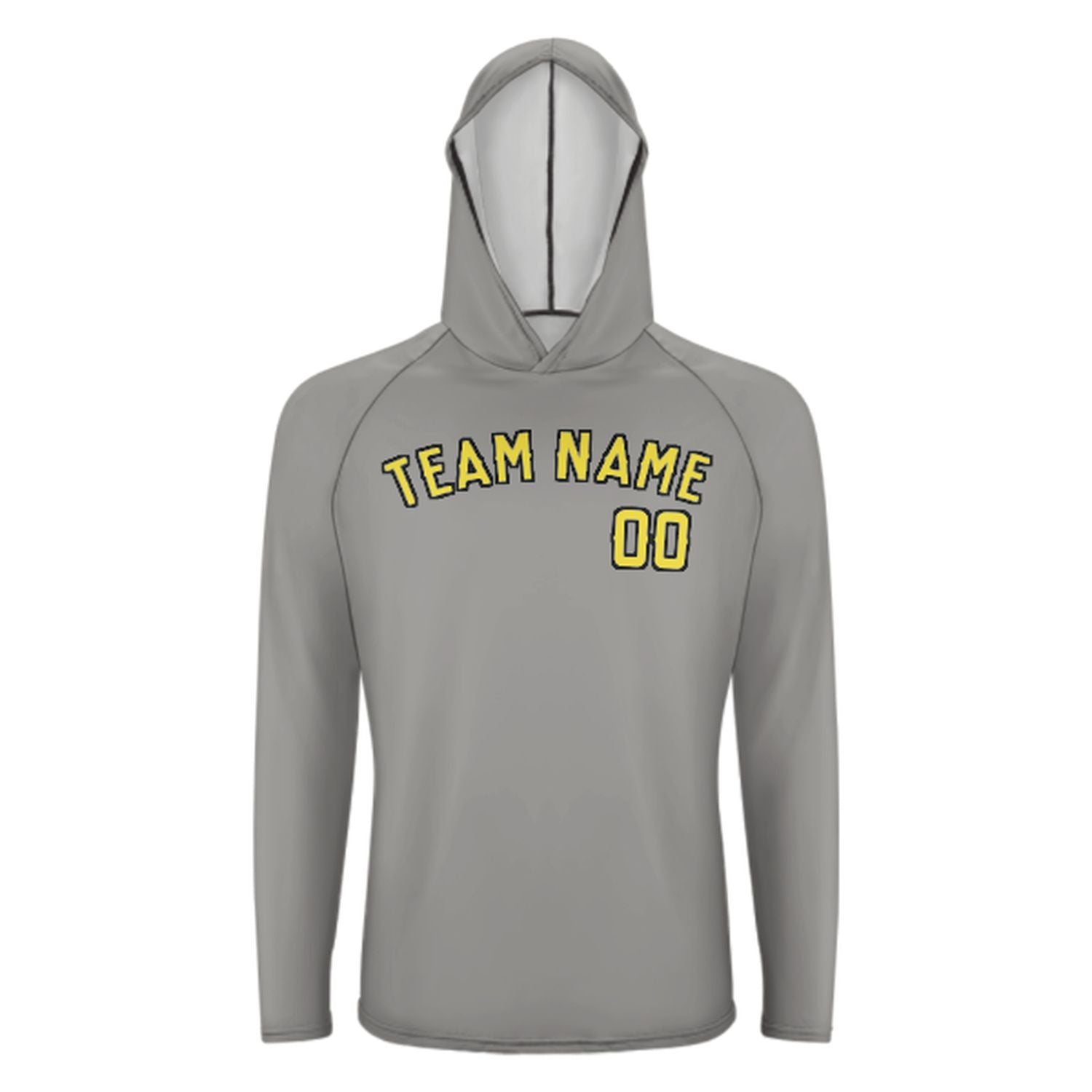 Šedá světle žlutá UV-hoodie na míru
