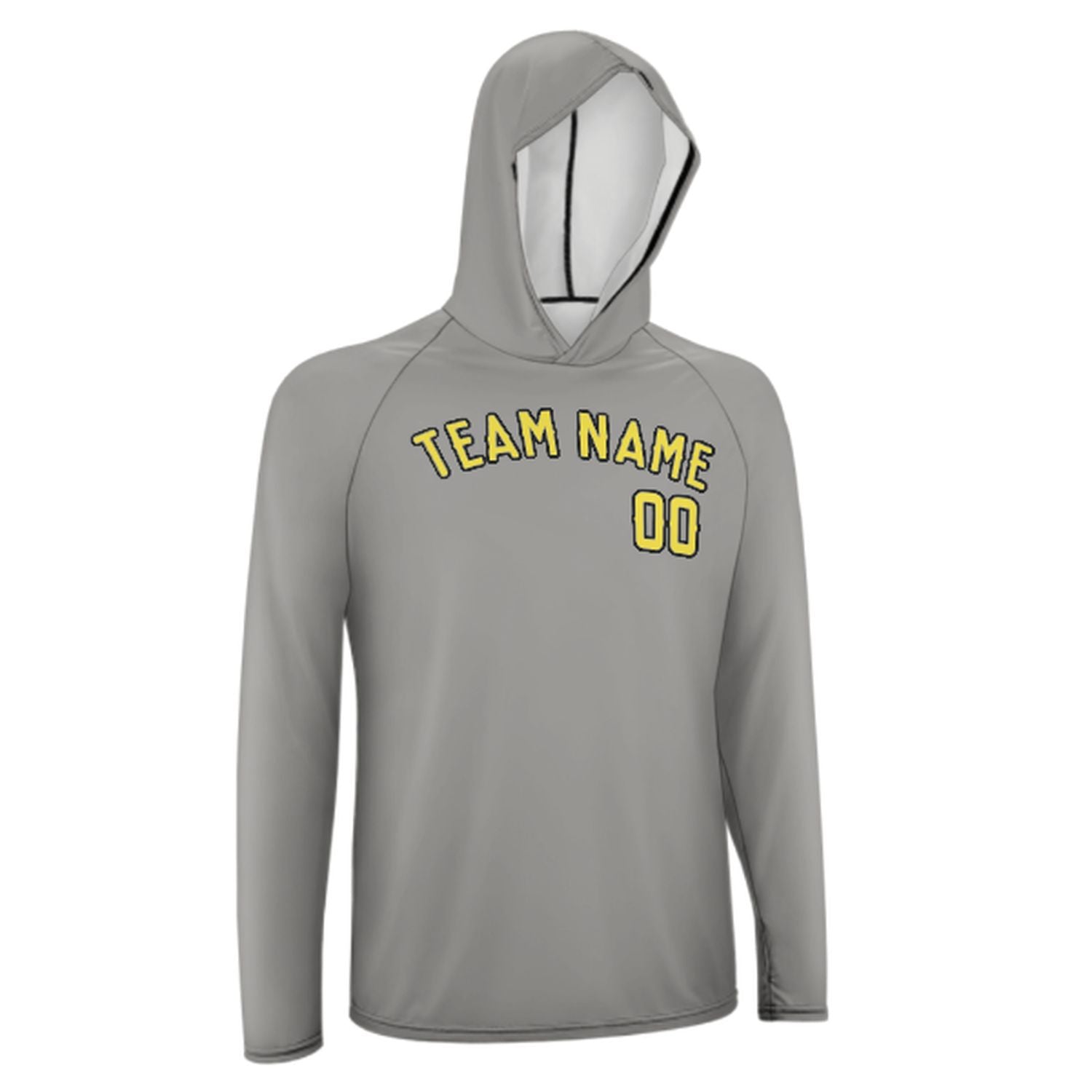 Šedá světle žlutá UV-hoodie na míru