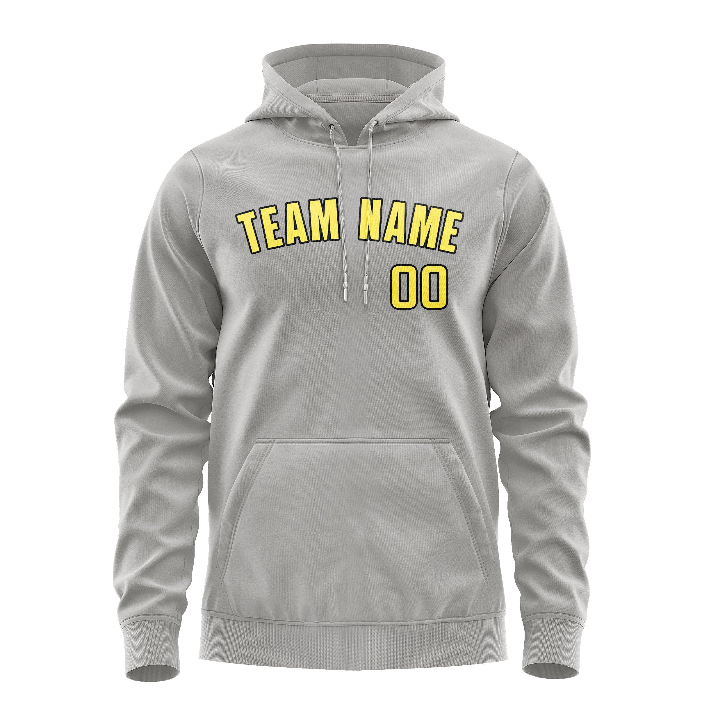 Maßgeschneidertes Grau Blassgelb Hoodie