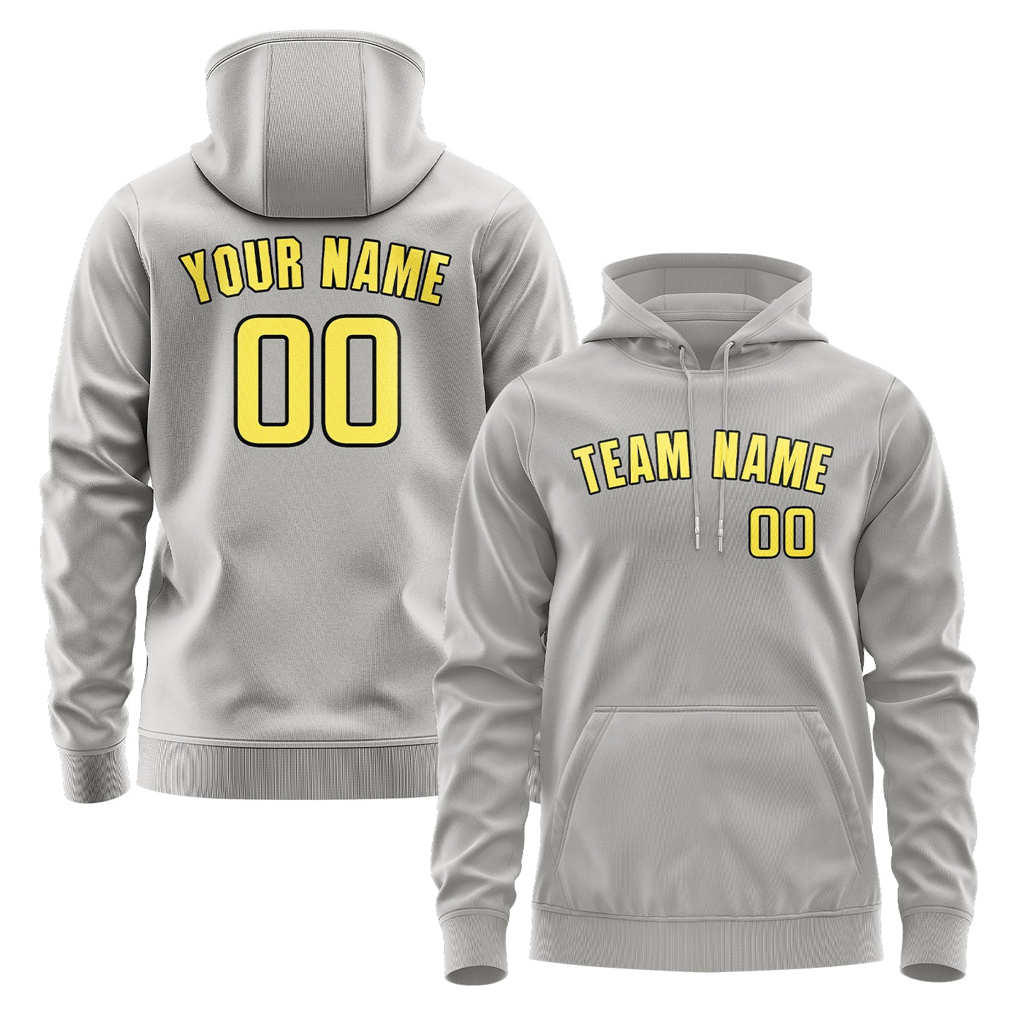 Maßgeschneidertes Grau Blassgelb Hoodie