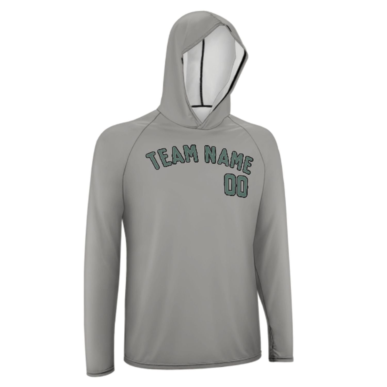 Šedá modrozelená UV-hoodie na míru na míru