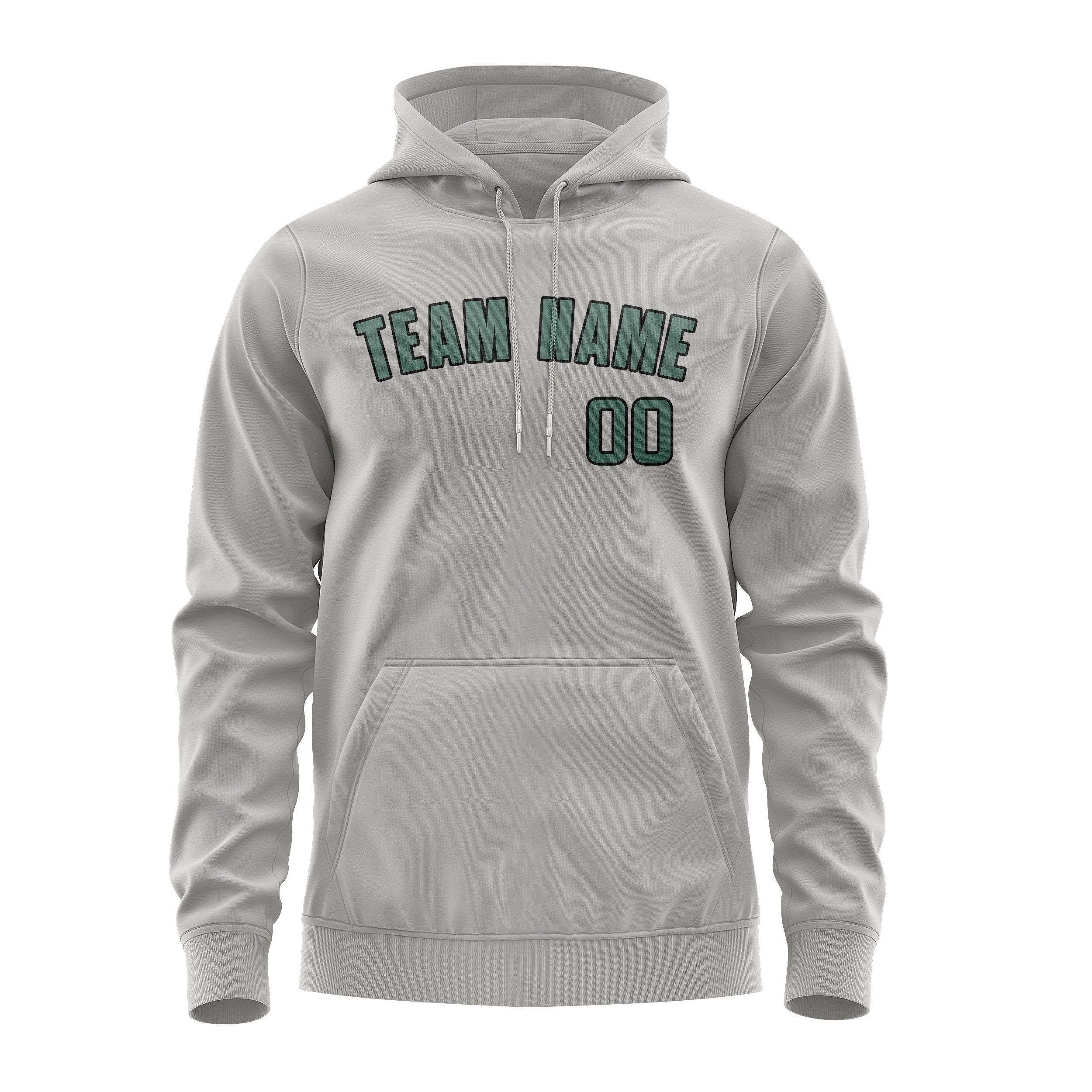 Maßgeschneidertes Grau Blaugrün Hoodie