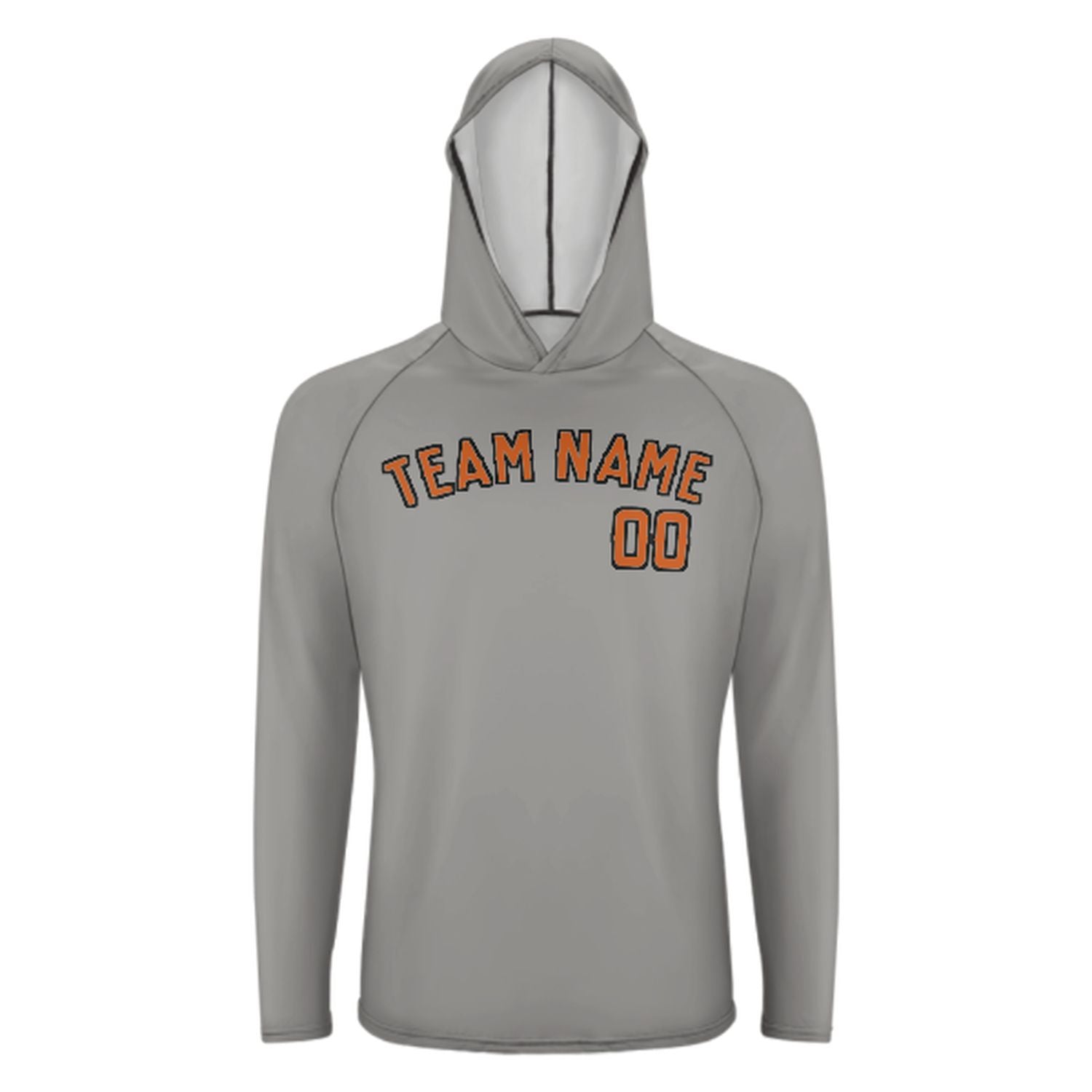 Šedá oranžová UV-hoodie na míru na míru