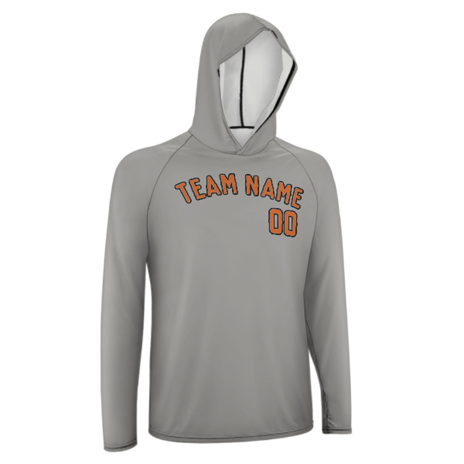Šedá oranžová UV-hoodie na míru na míru
