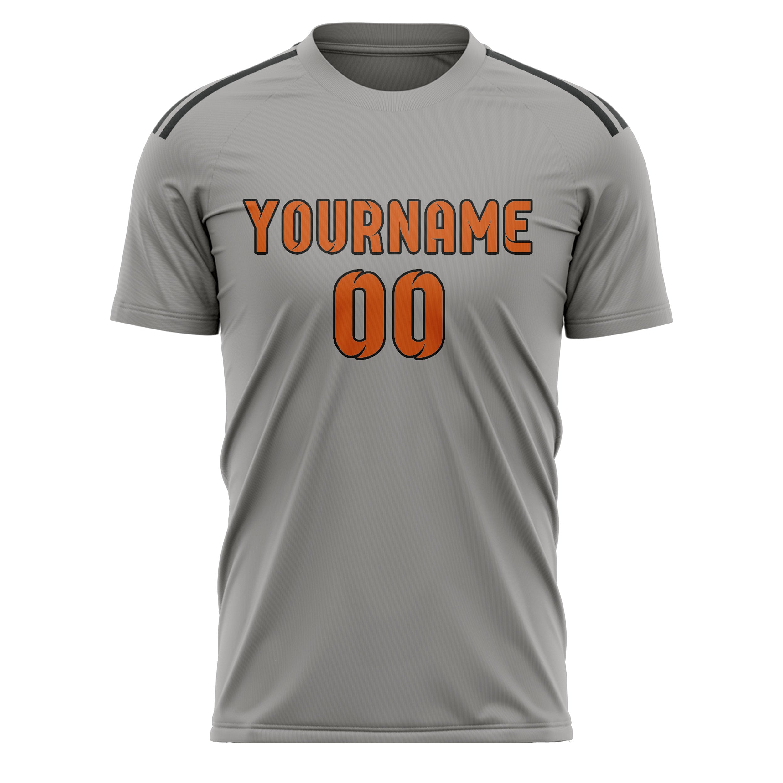 Benutzerdefiniertes Professionelles Grau Orange Fußballtrikot