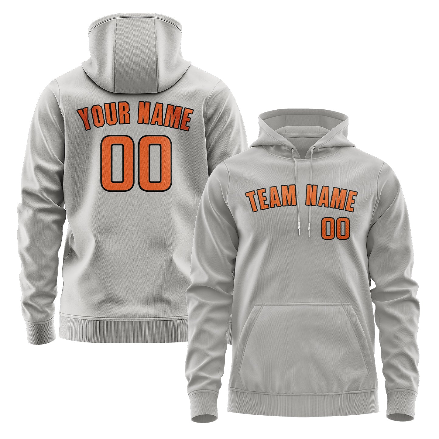 Maßgeschneidertes Grau Orange Hoodie