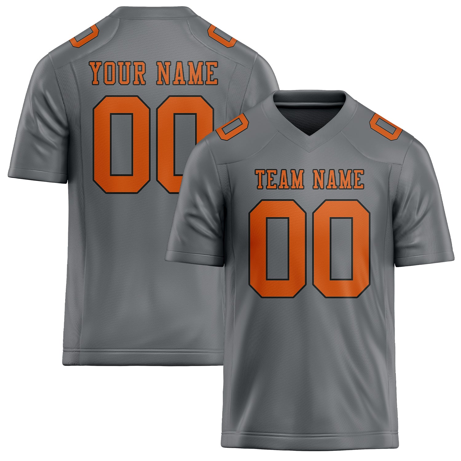 Maßgeschneidertes Professionelles Grau Orange Rugbytrikot