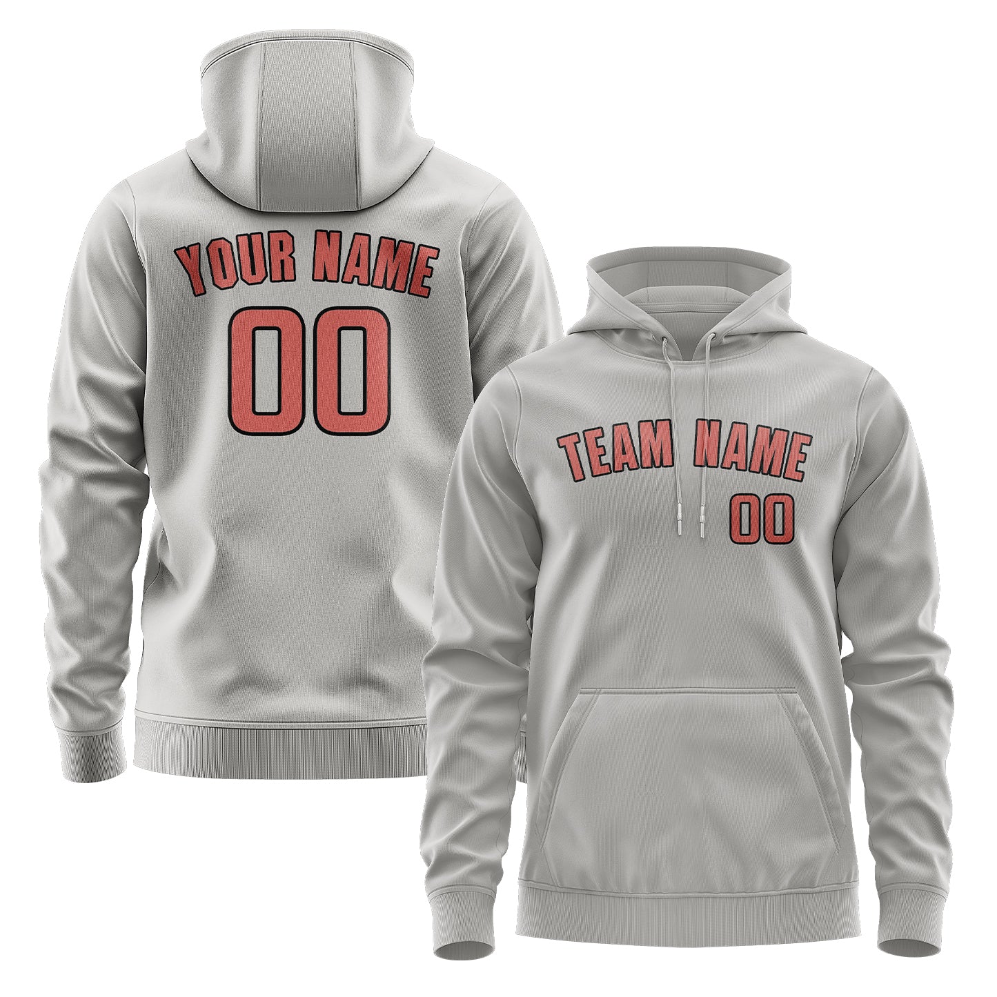 Maßgeschneidertes Grau Kupferrose Hoodie