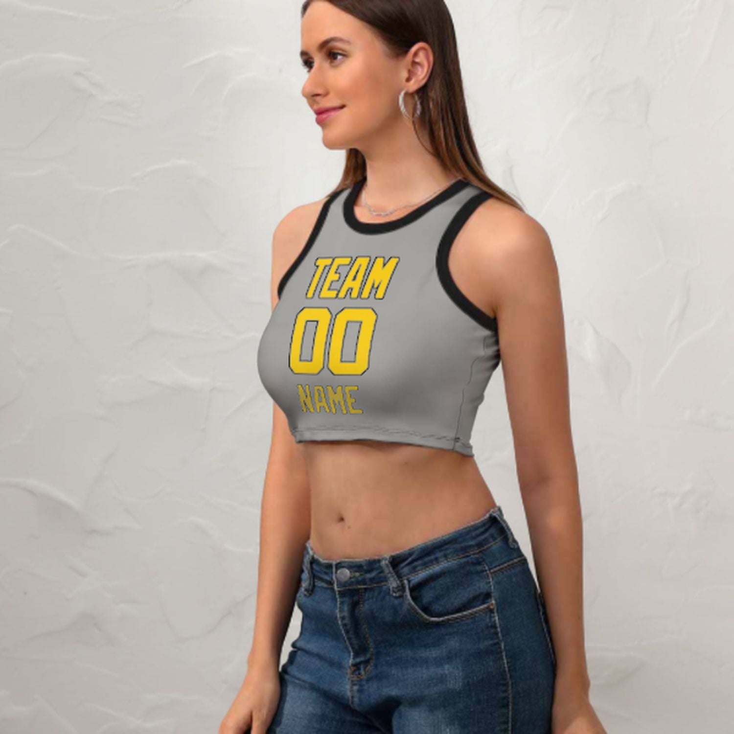 Tailor -made gray gold sleek tank top