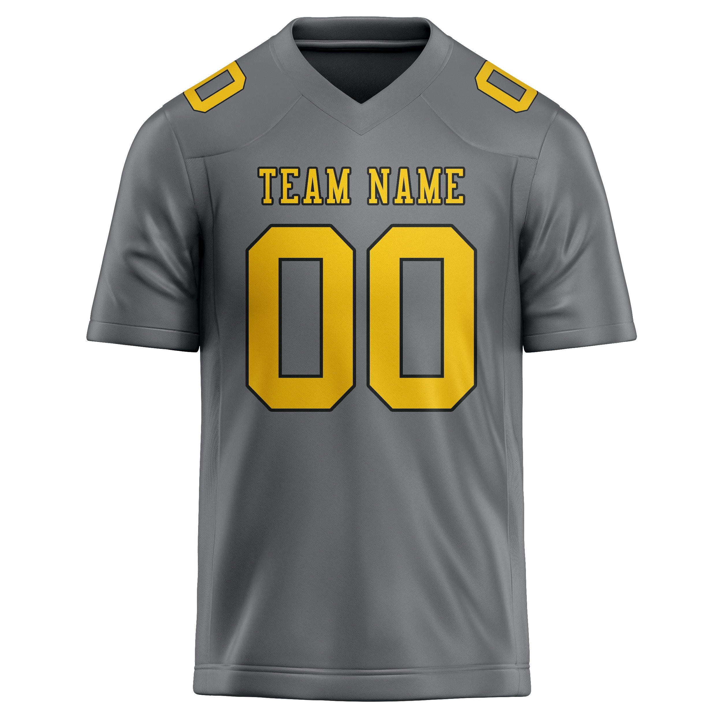 Maßgeschneidertes Professionelles Grau Gold Rugbytrikot
