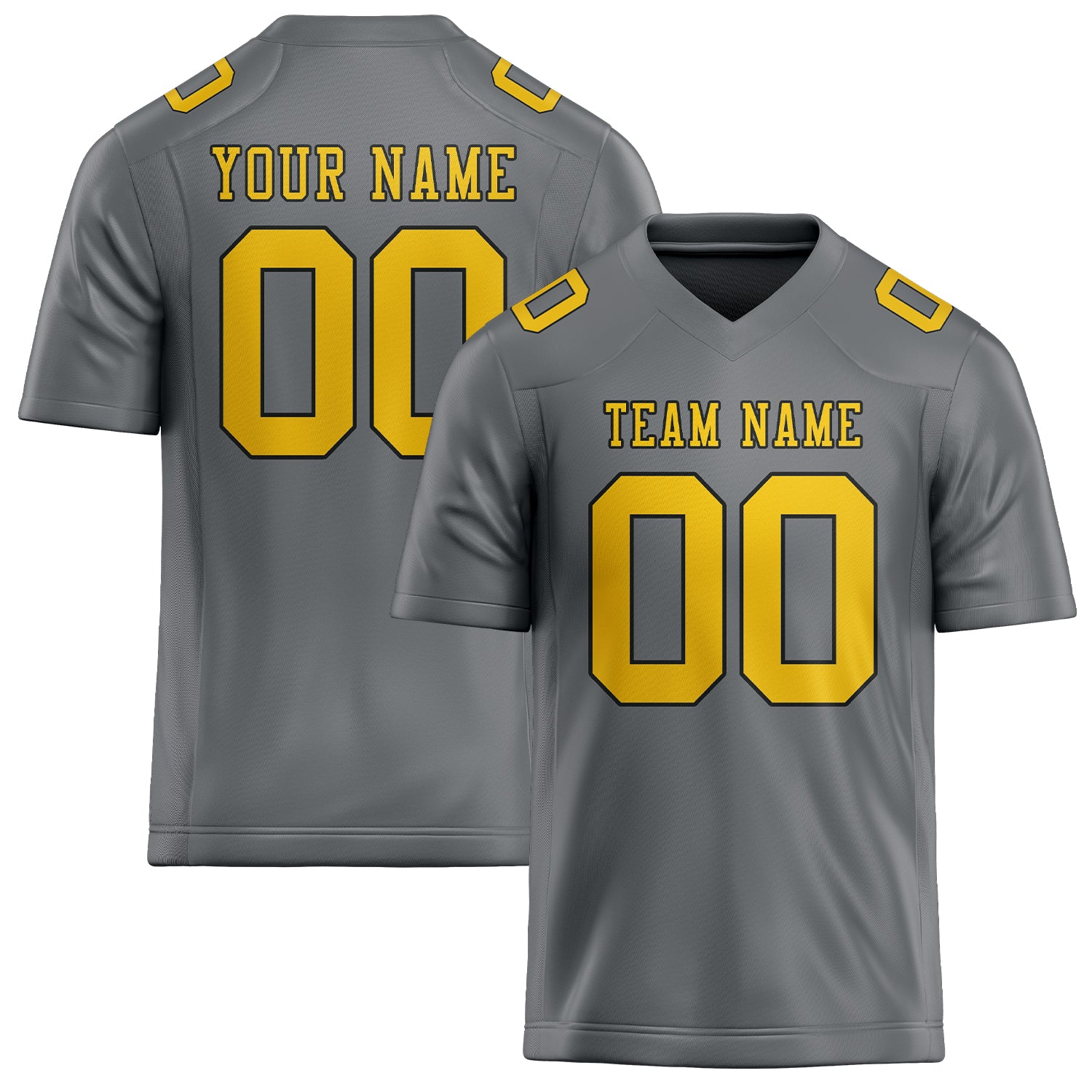 Maßgeschneidertes Professionelles Grau Gold Rugbytrikot